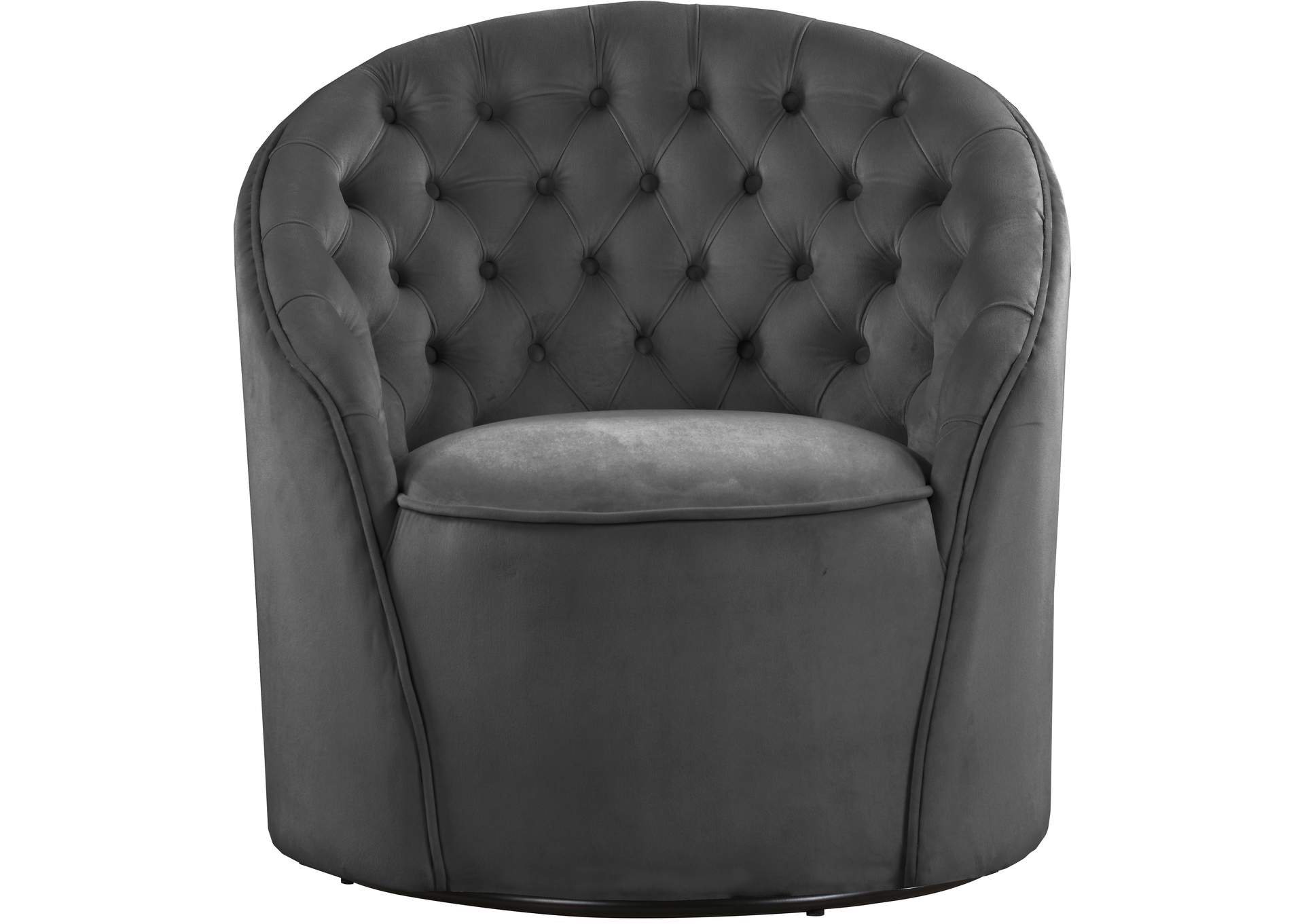 Alessio Grey Velvet Accent Chair,Meridian Furniture