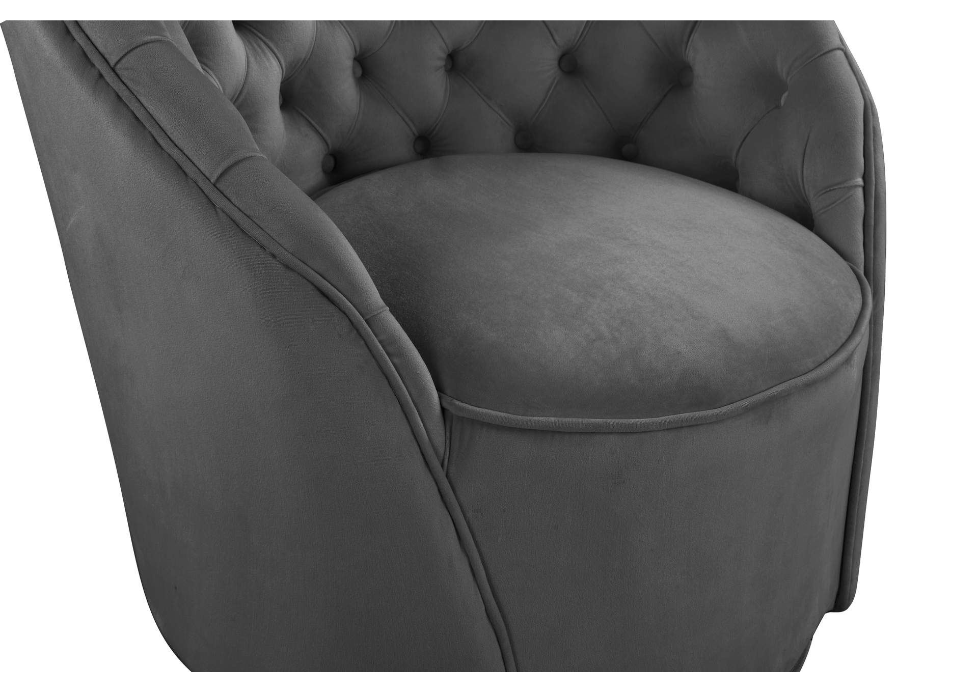 Alessio Grey Velvet Accent Chair,Meridian Furniture