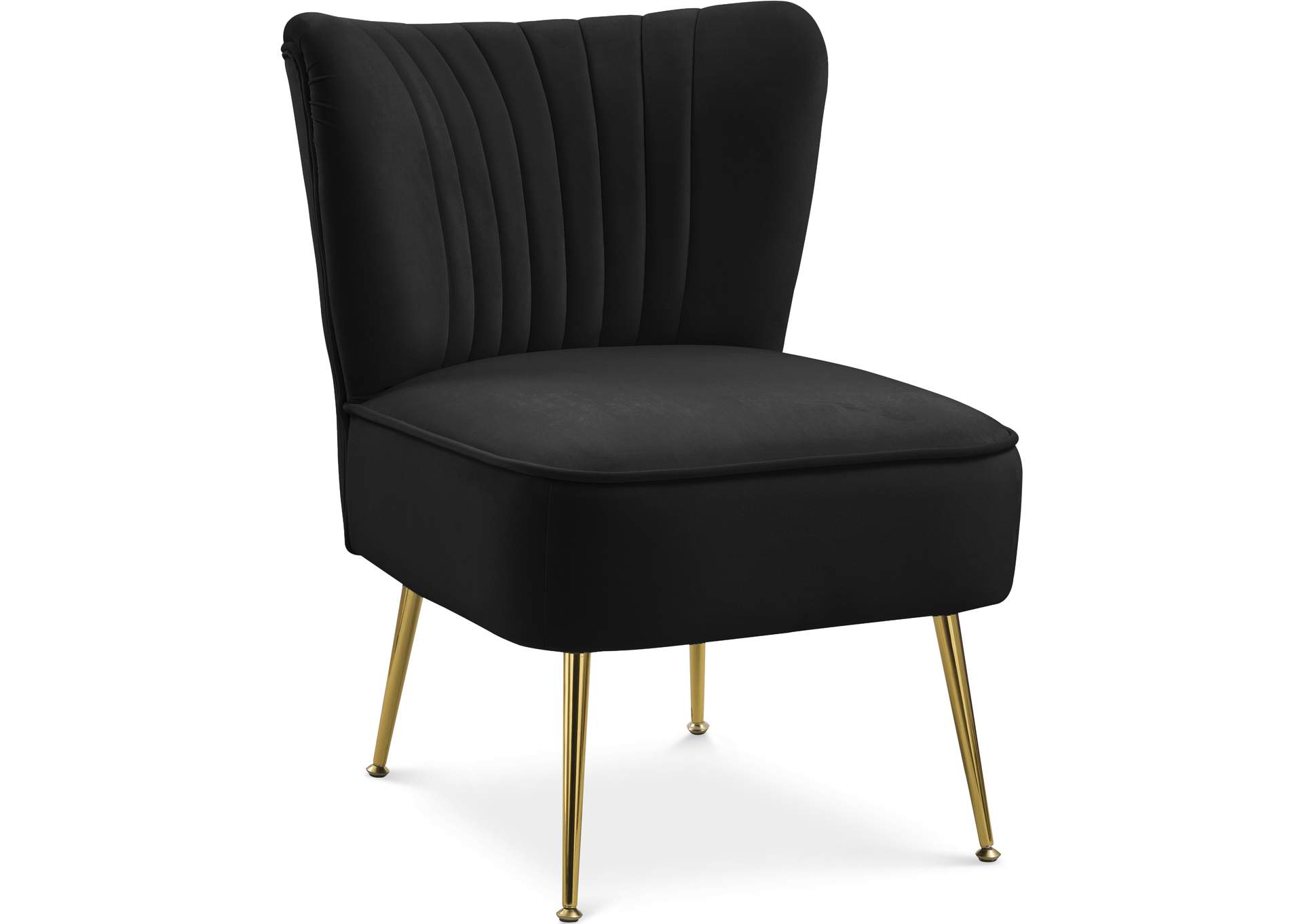 Twin Black Velvet Accent Chair,Meridian Furniture