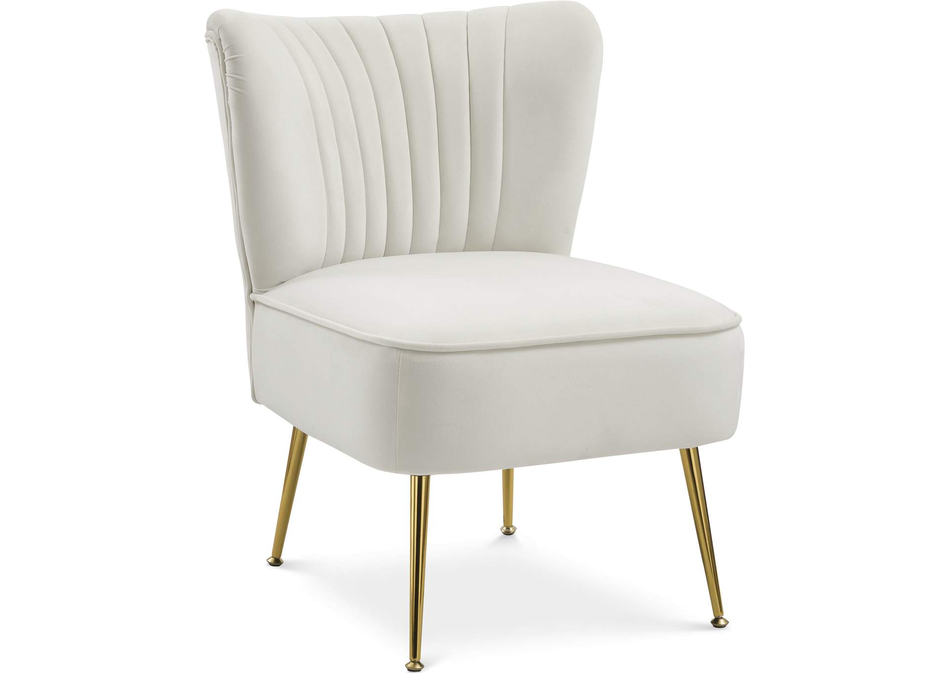 Twin Cream Velvet Accent Chair,Meridian Furniture