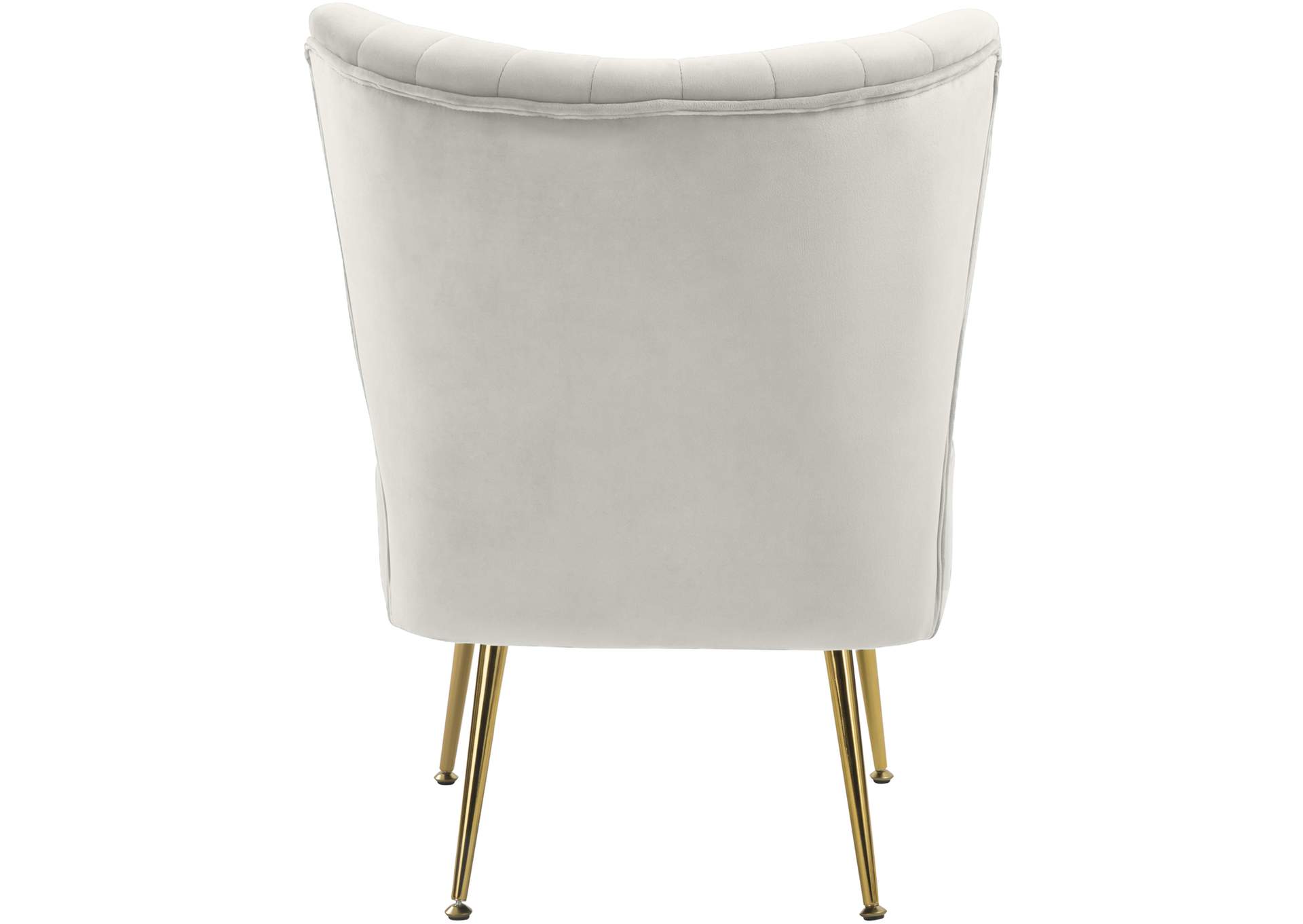 Twin Cream Velvet Accent Chair,Meridian Furniture