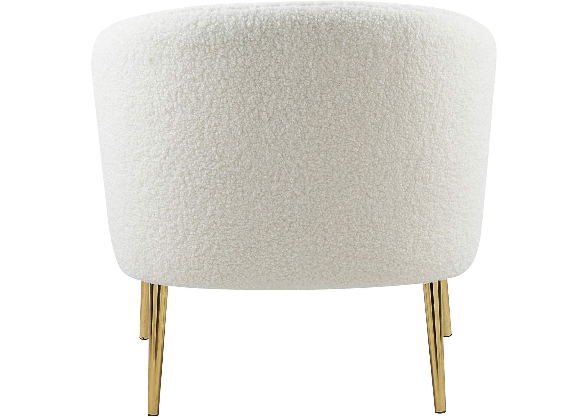 Barlow White Faux Sheepskin Fur Accent Chair,Meridian Furniture