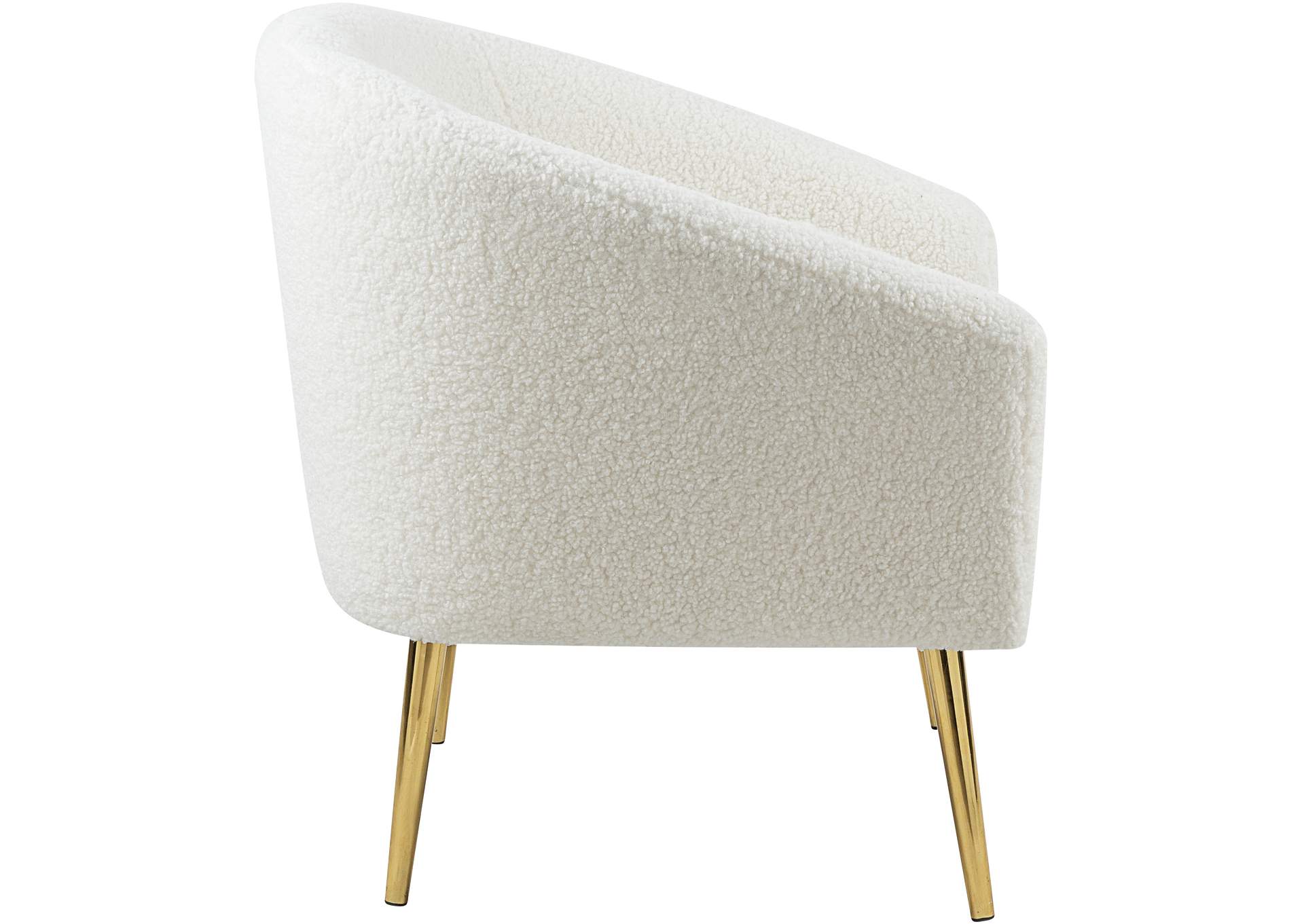 Barlow White Faux Sheepskin Fur Accent Chair,Meridian Furniture