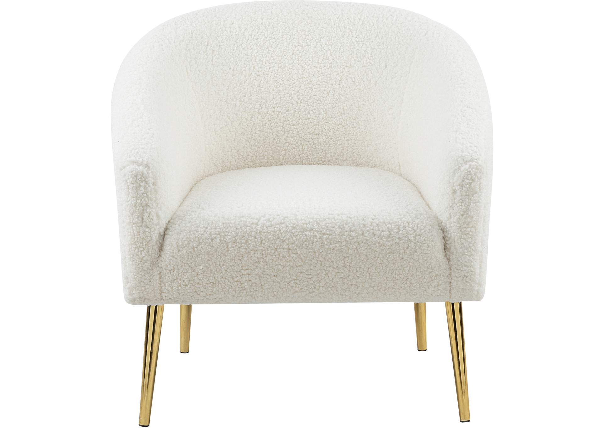 Barlow White Faux Sheepskin Fur Accent Chair,Meridian Furniture