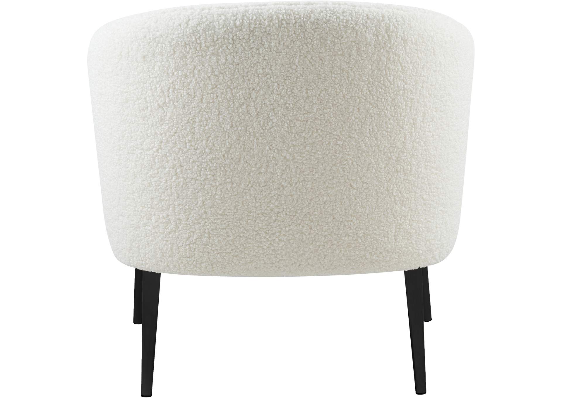 Barlow White Faux Sheepskin Fur Accent Chair,Meridian Furniture