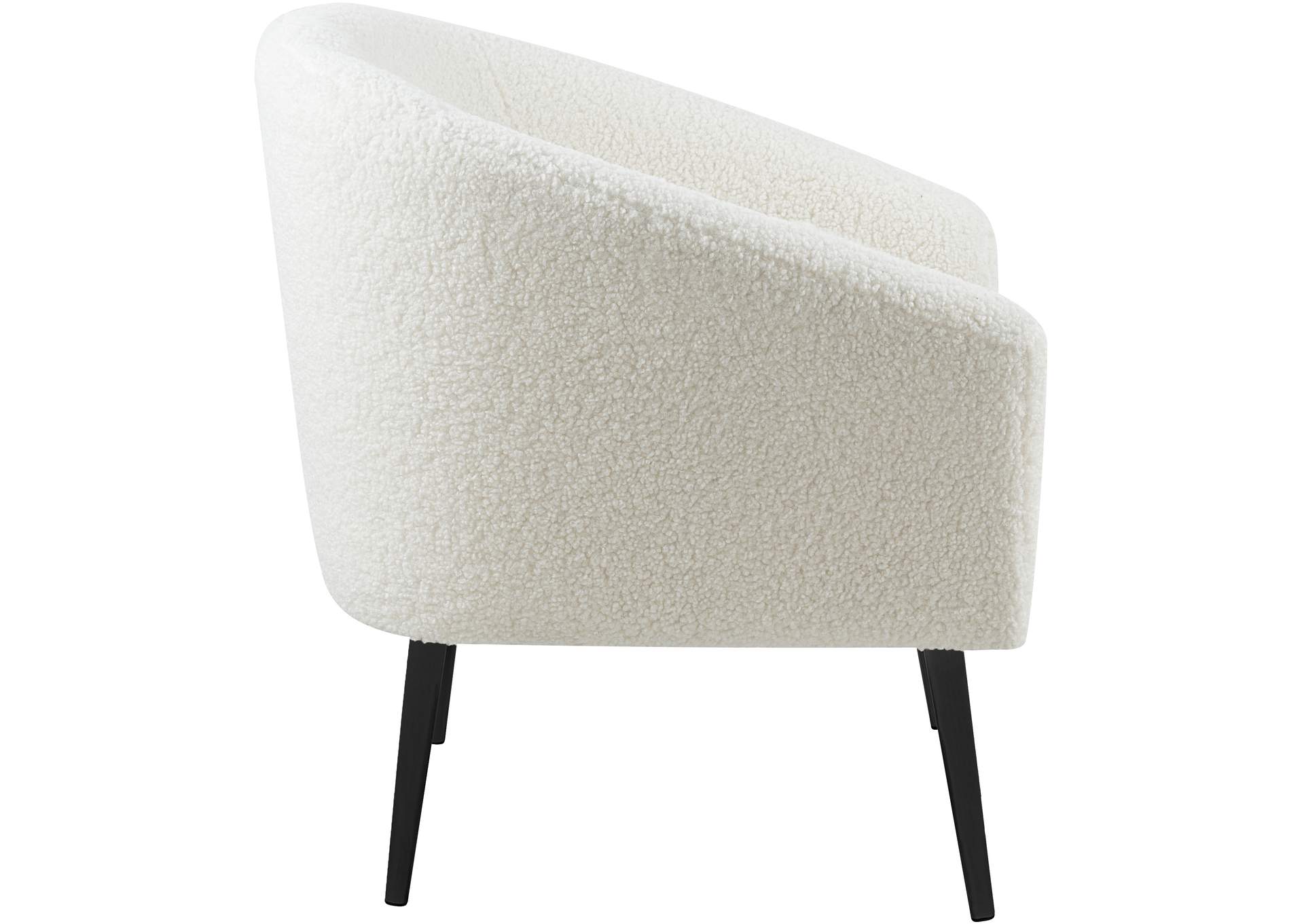 Barlow White Faux Sheepskin Fur Accent Chair,Meridian Furniture