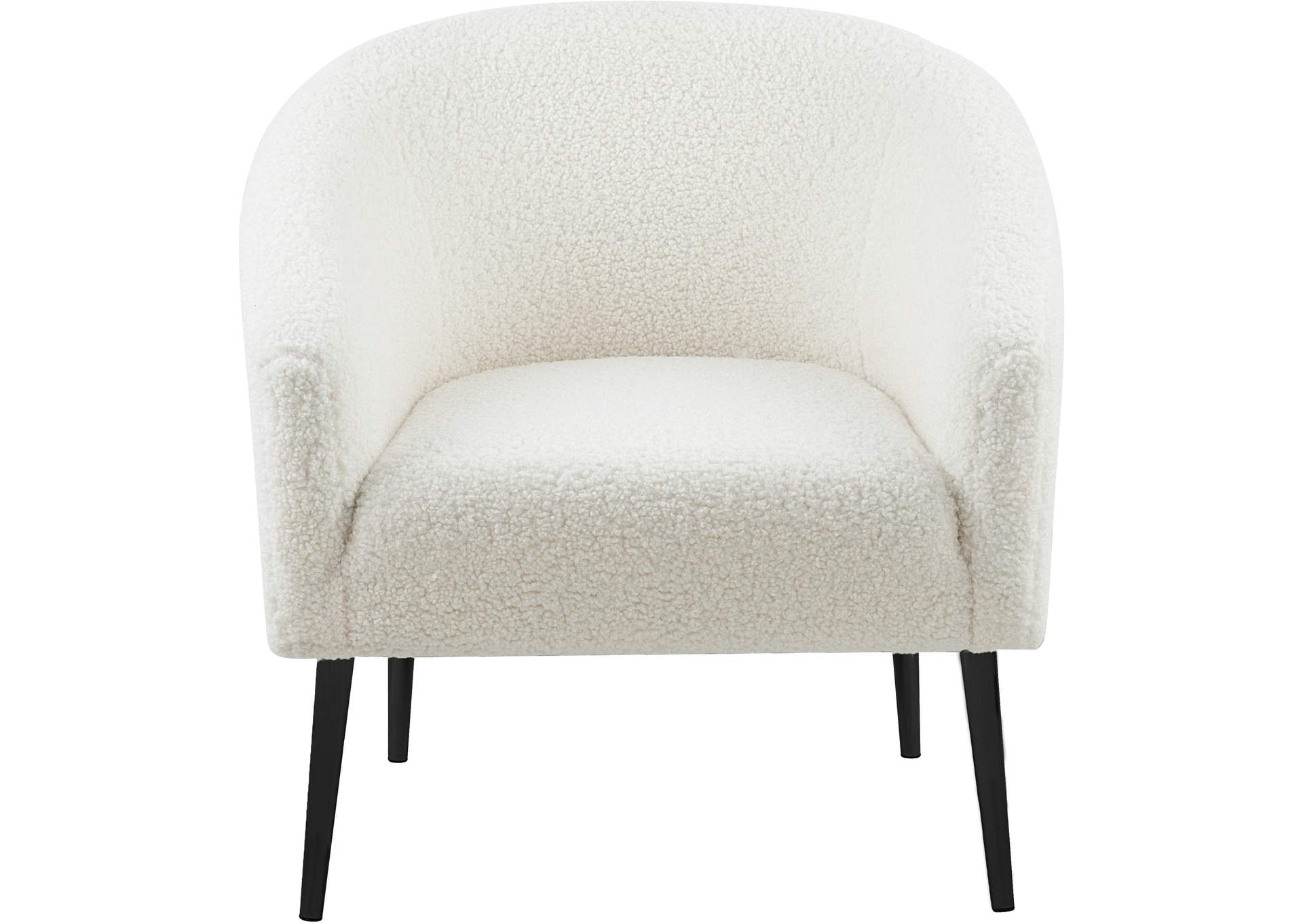 Barlow White Faux Sheepskin Fur Accent Chair,Meridian Furniture