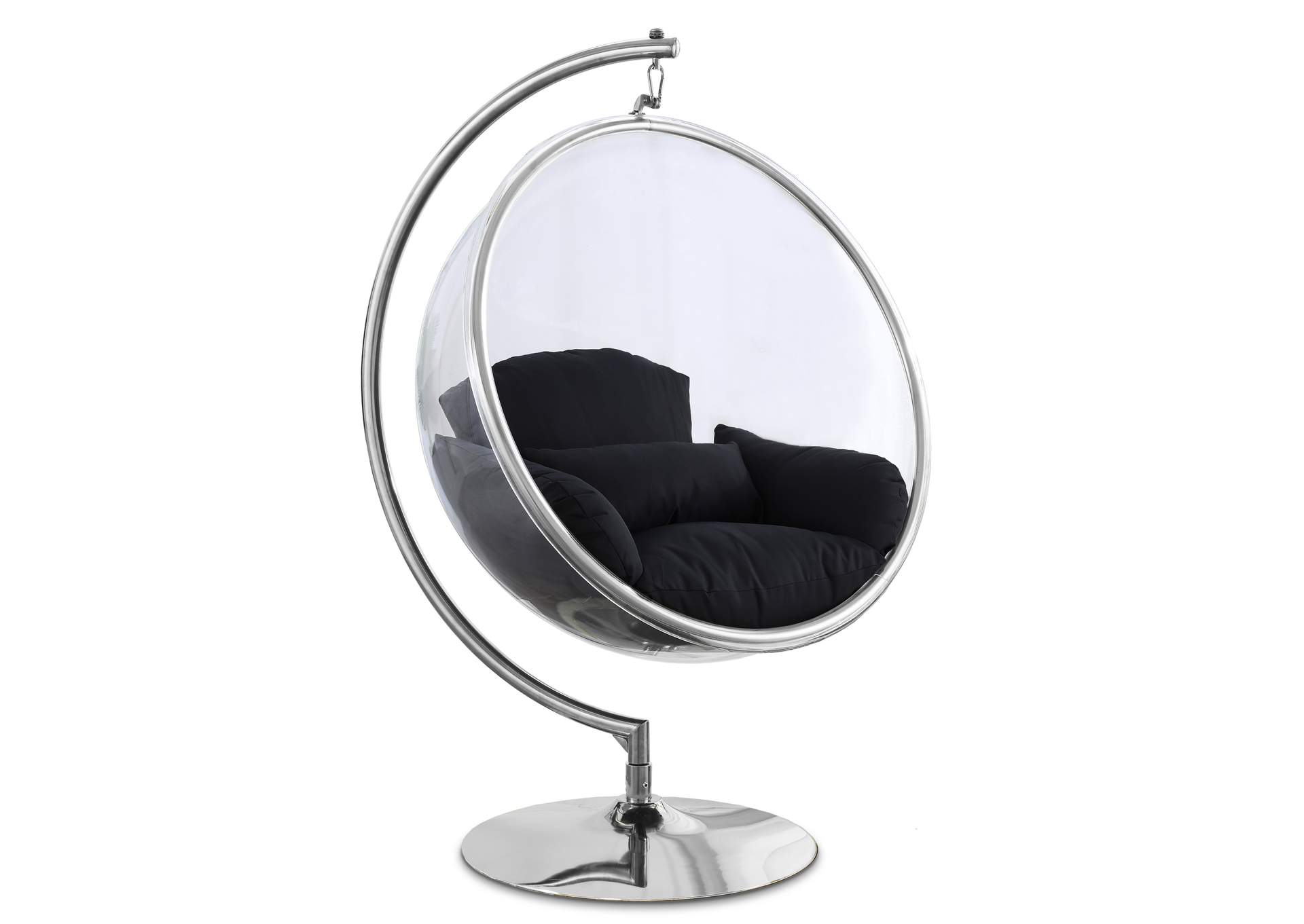 Luna Black Durable Fabric Acrylic Swing Chair,Meridian Furniture