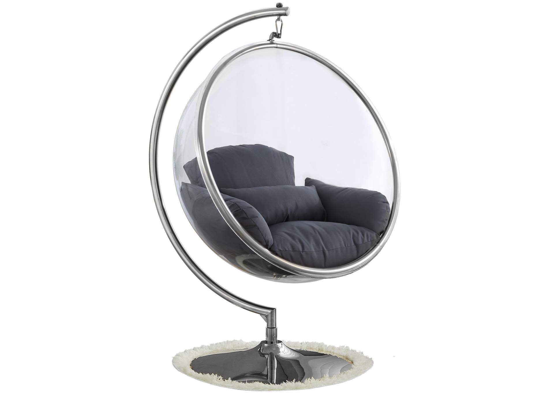 Luna Grey Durable Fabric Acrylic Swing Chair,Meridian Furniture