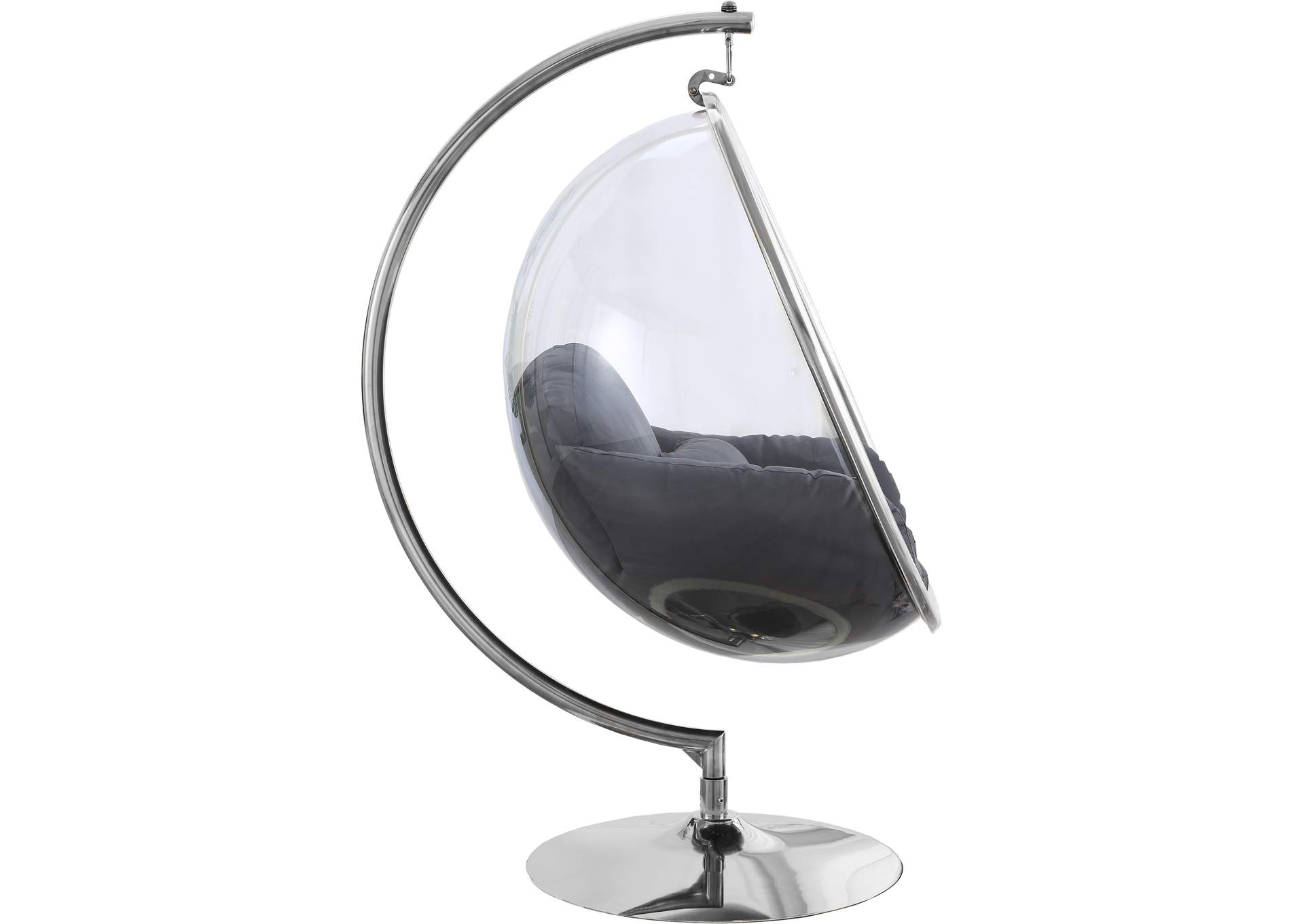 Luna Grey Durable Fabric Acrylic Swing Chair,Meridian Furniture