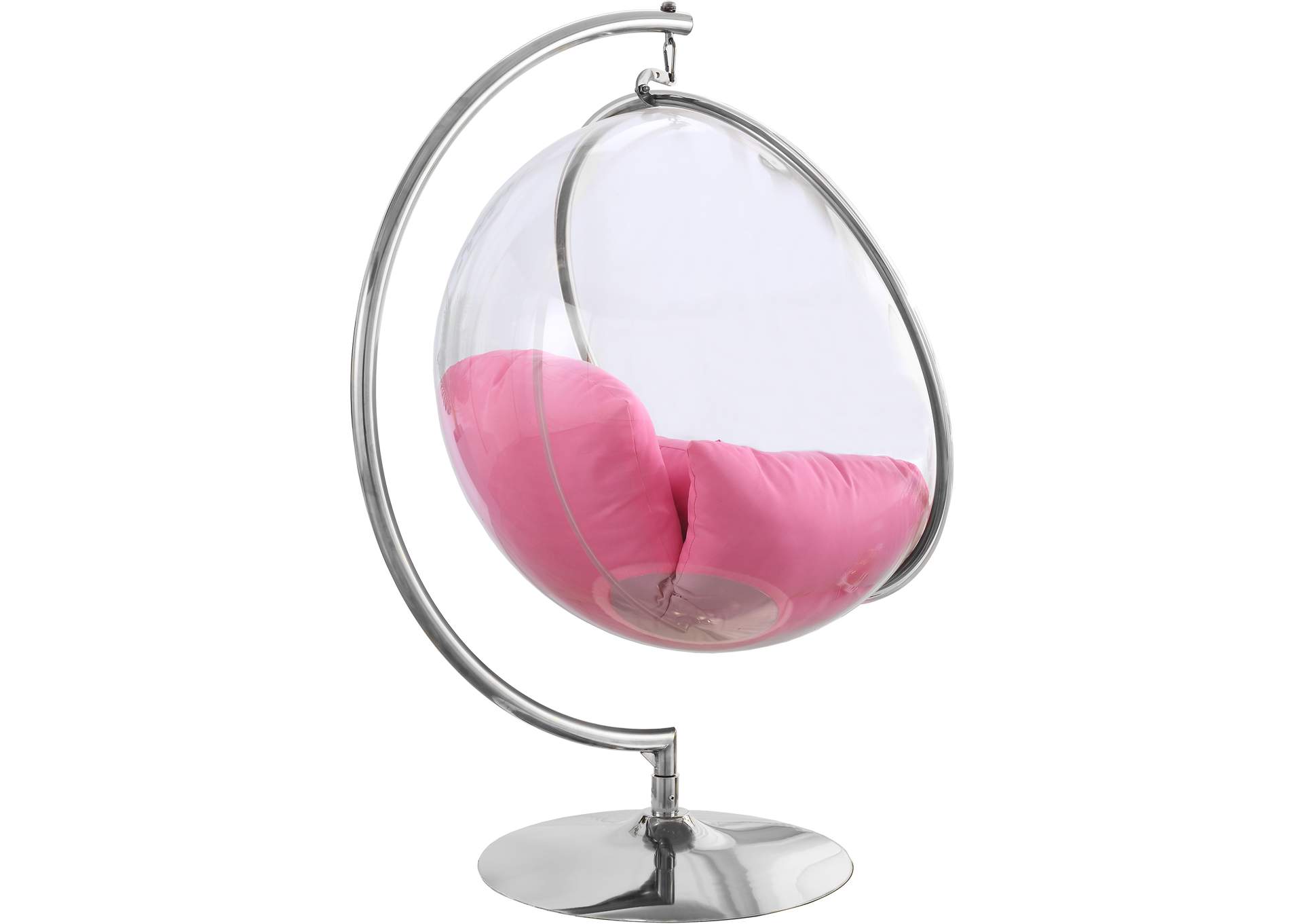 Luna Pink Durable Fabric Acrylic Swing Chair,Meridian Furniture