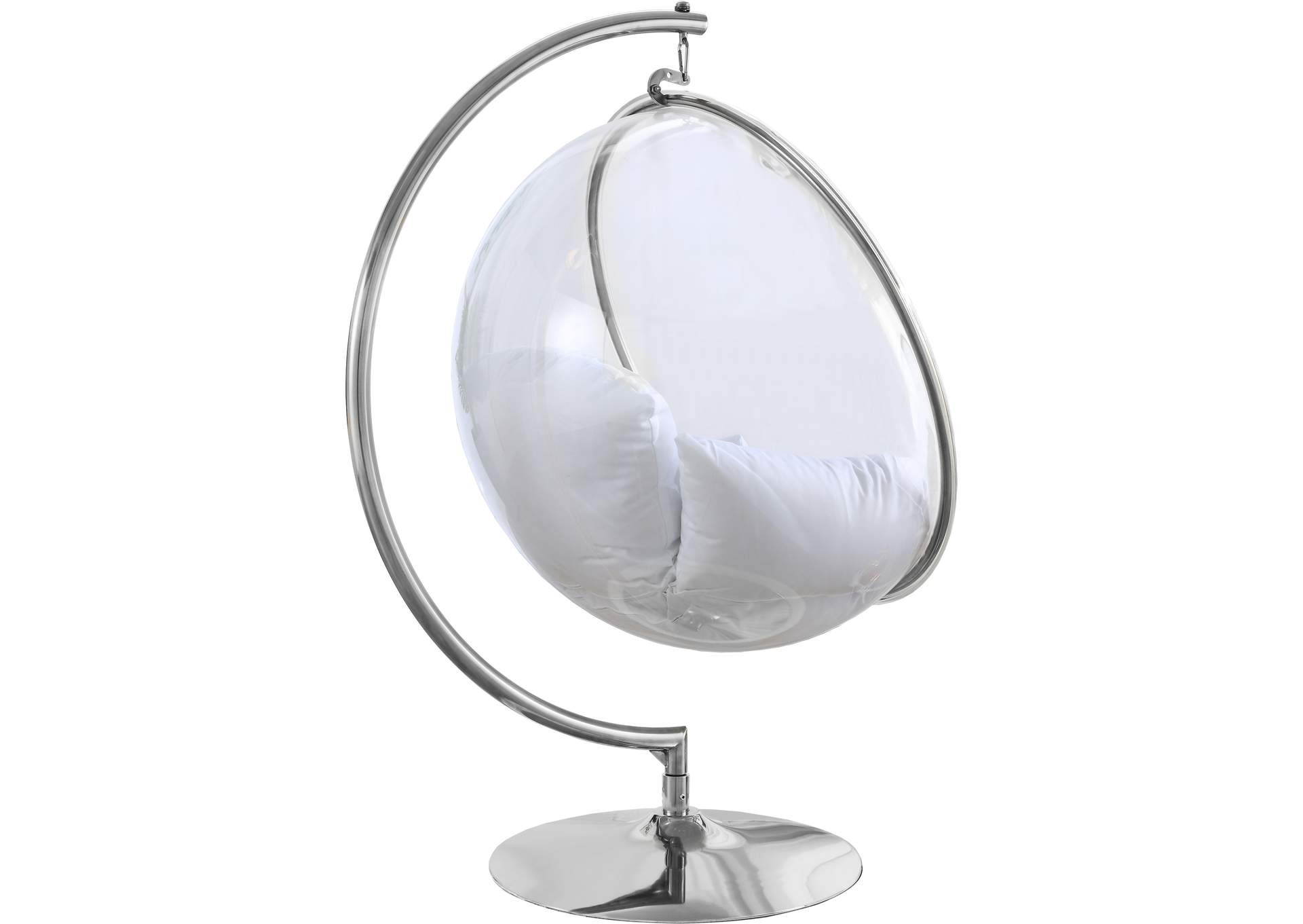 Luna White Durable Fabric Acrylic Swing Chair,Meridian Furniture