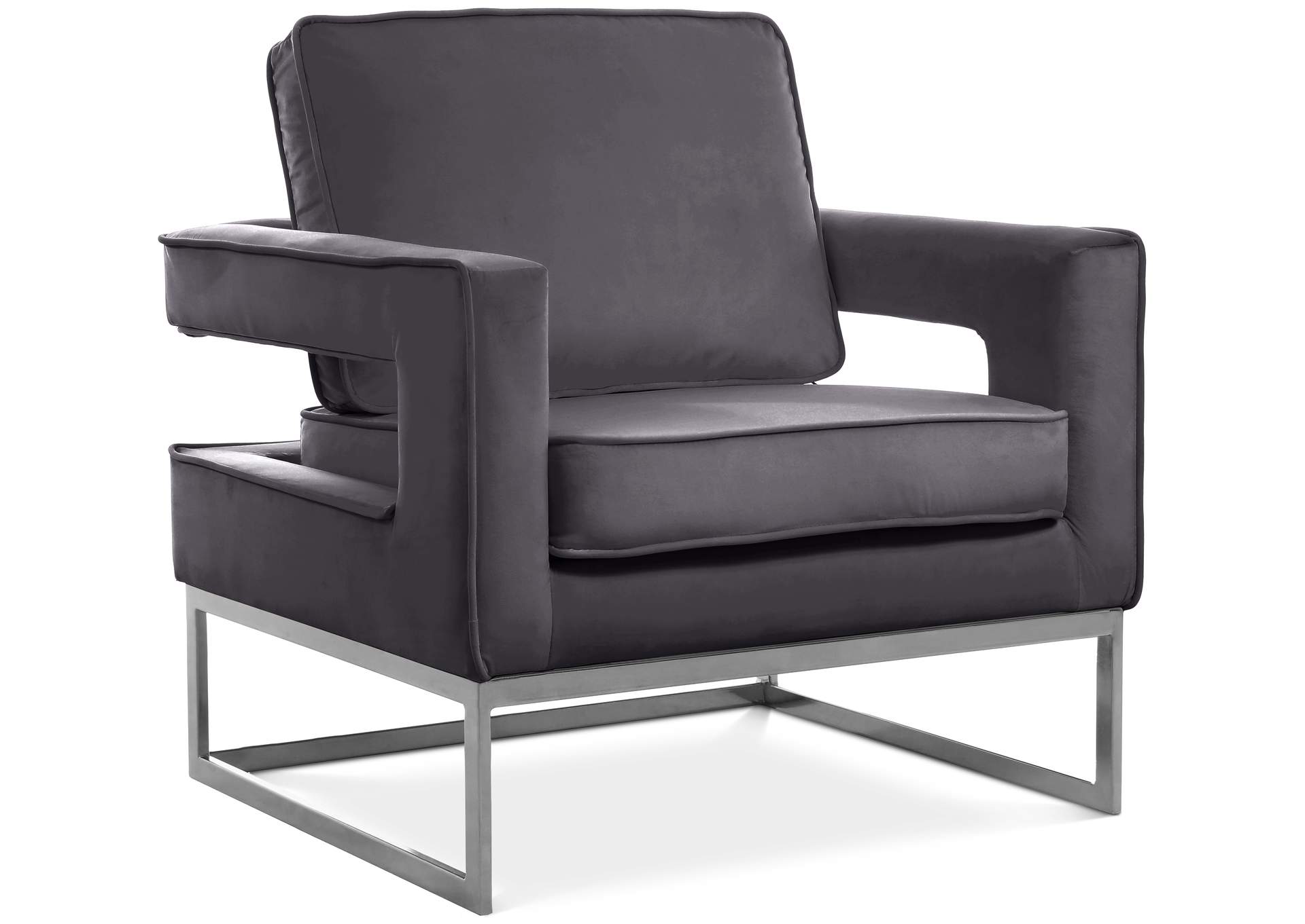 Noah Grey Velvet Accent Chair,Meridian Furniture