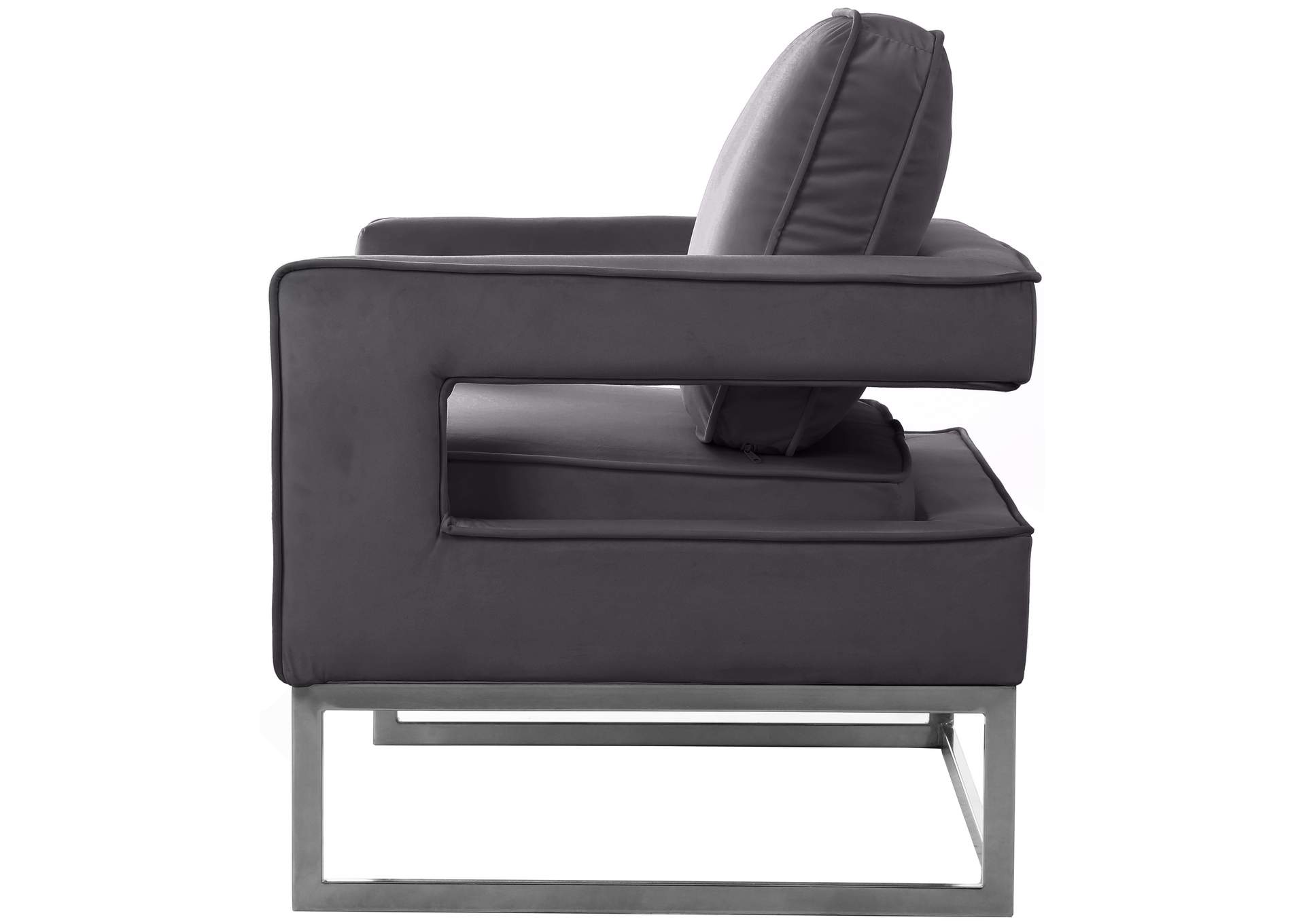 Noah Grey Velvet Accent Chair,Meridian Furniture