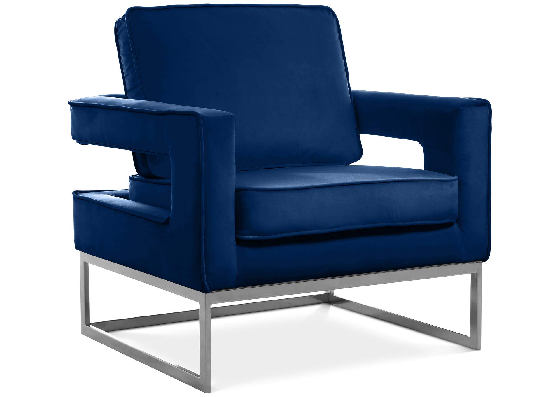 Noah Navy Velvet Accent Chair,Meridian Furniture