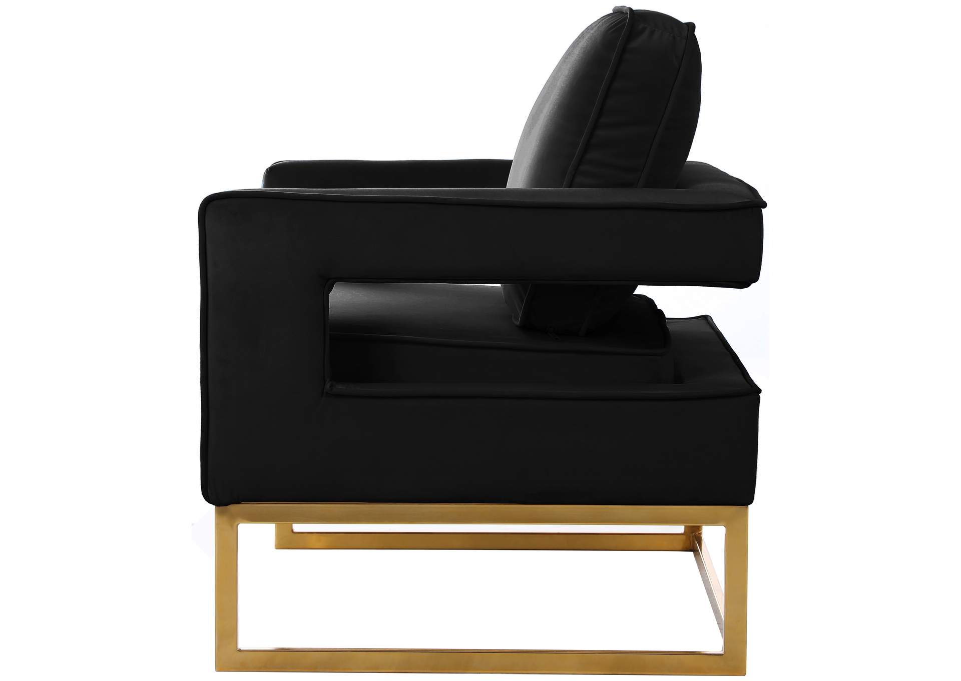 Noah Black Velvet Accent Chair,Meridian Furniture