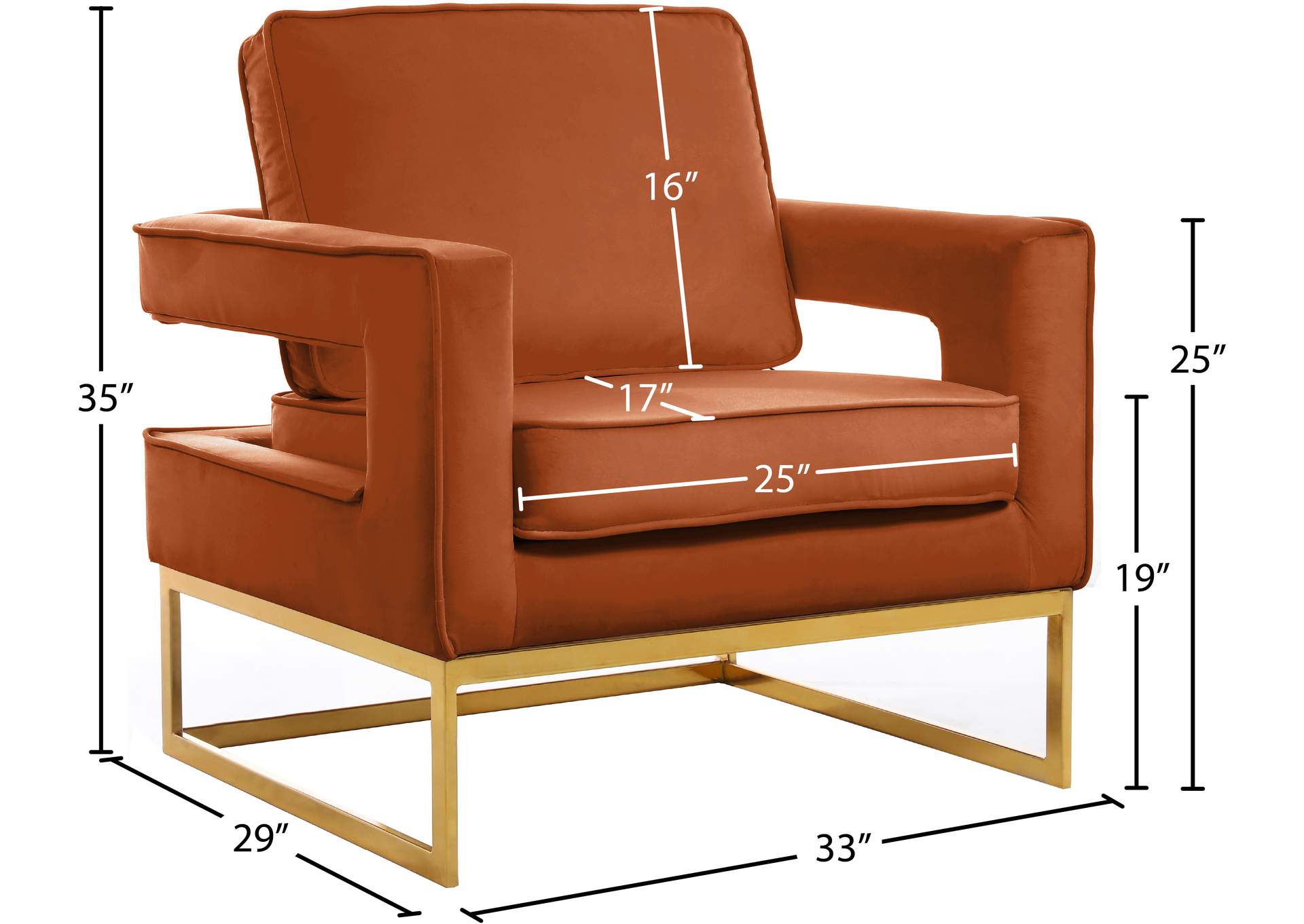 cognac arm chair