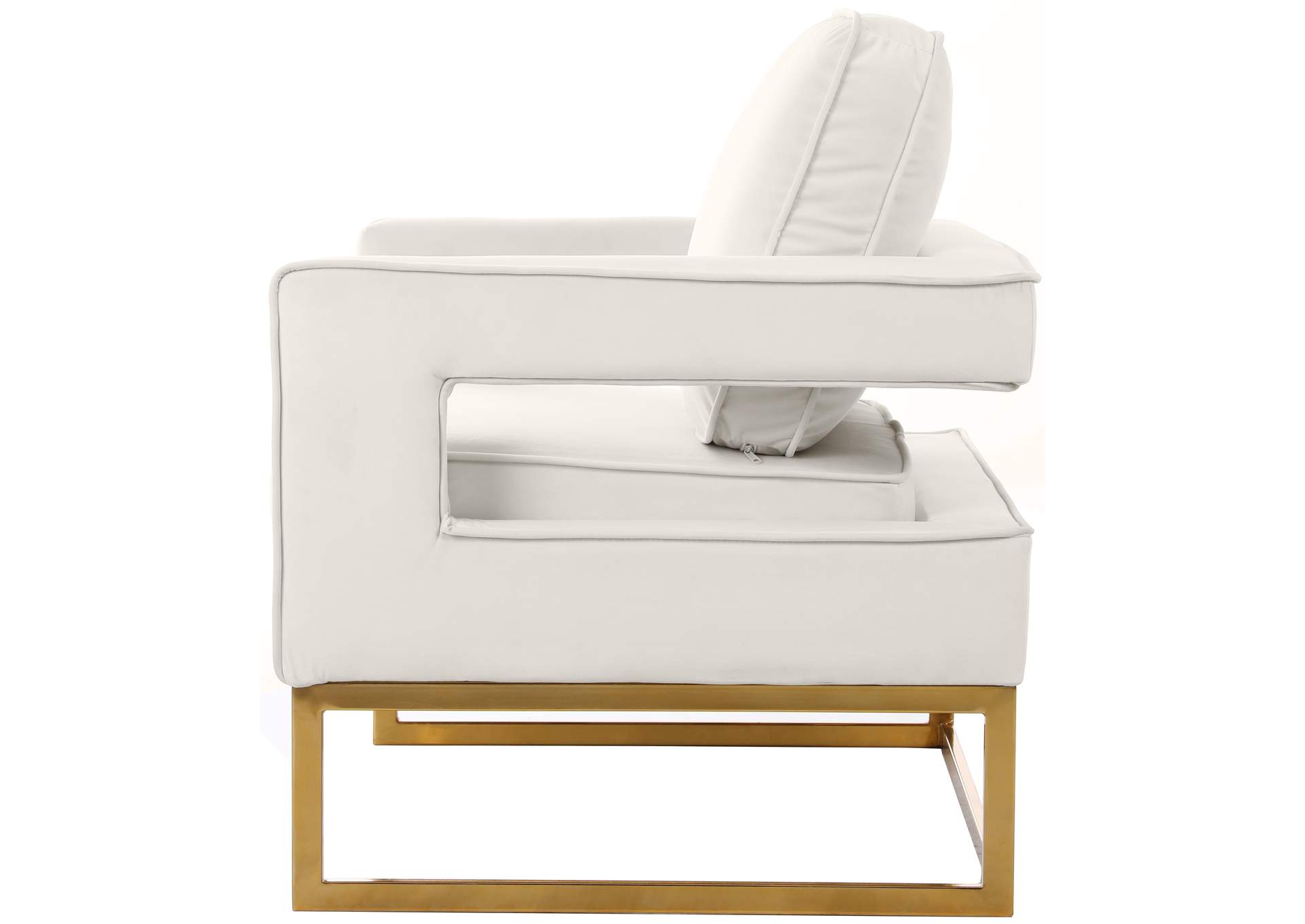 Noah Cream Velvet Accent Chair,Meridian Furniture