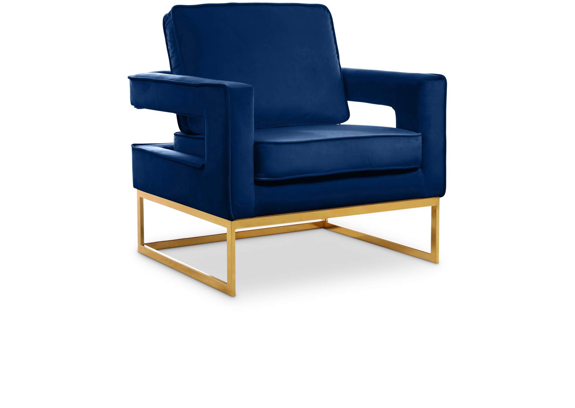 Noah Navy Velvet Accent Chair,Meridian Furniture