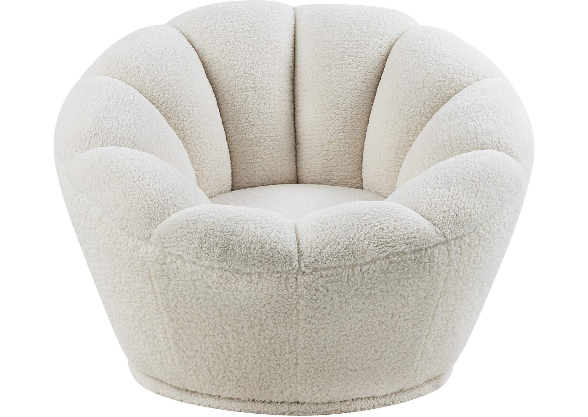 Dream White Faux Sheepskin Fur Accent Chair,Meridian Furniture