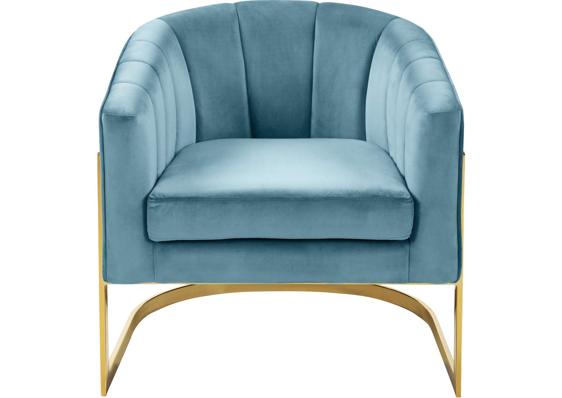 Carter Aqua Velvet Accent Chair,Meridian Furniture