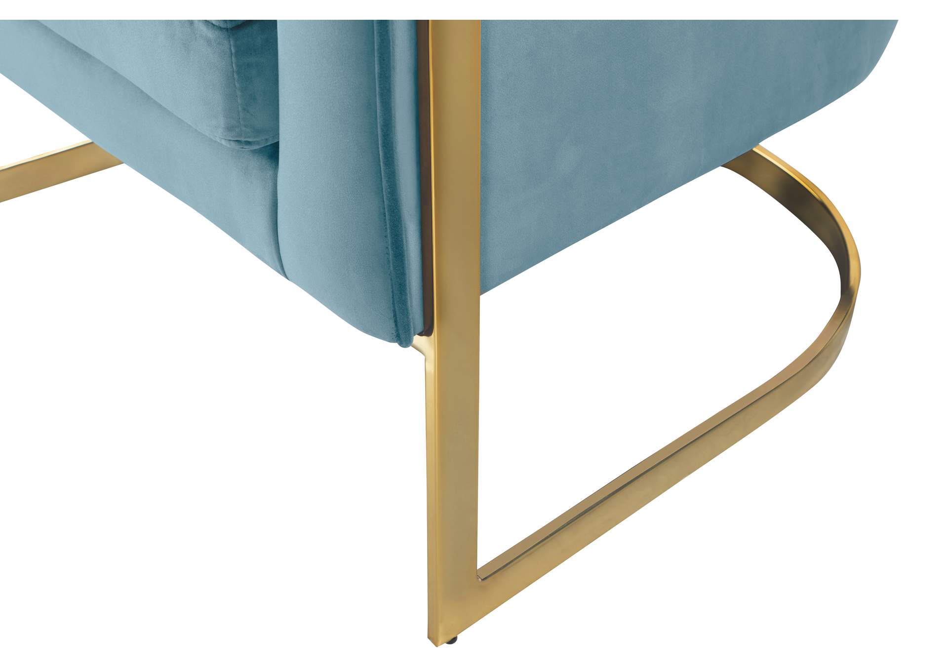 Carter Aqua Velvet Accent Chair,Meridian Furniture