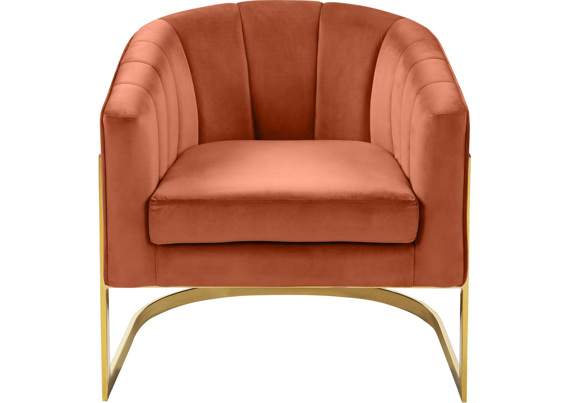 Carter Cognac Velvet Accent Chair,Meridian Furniture