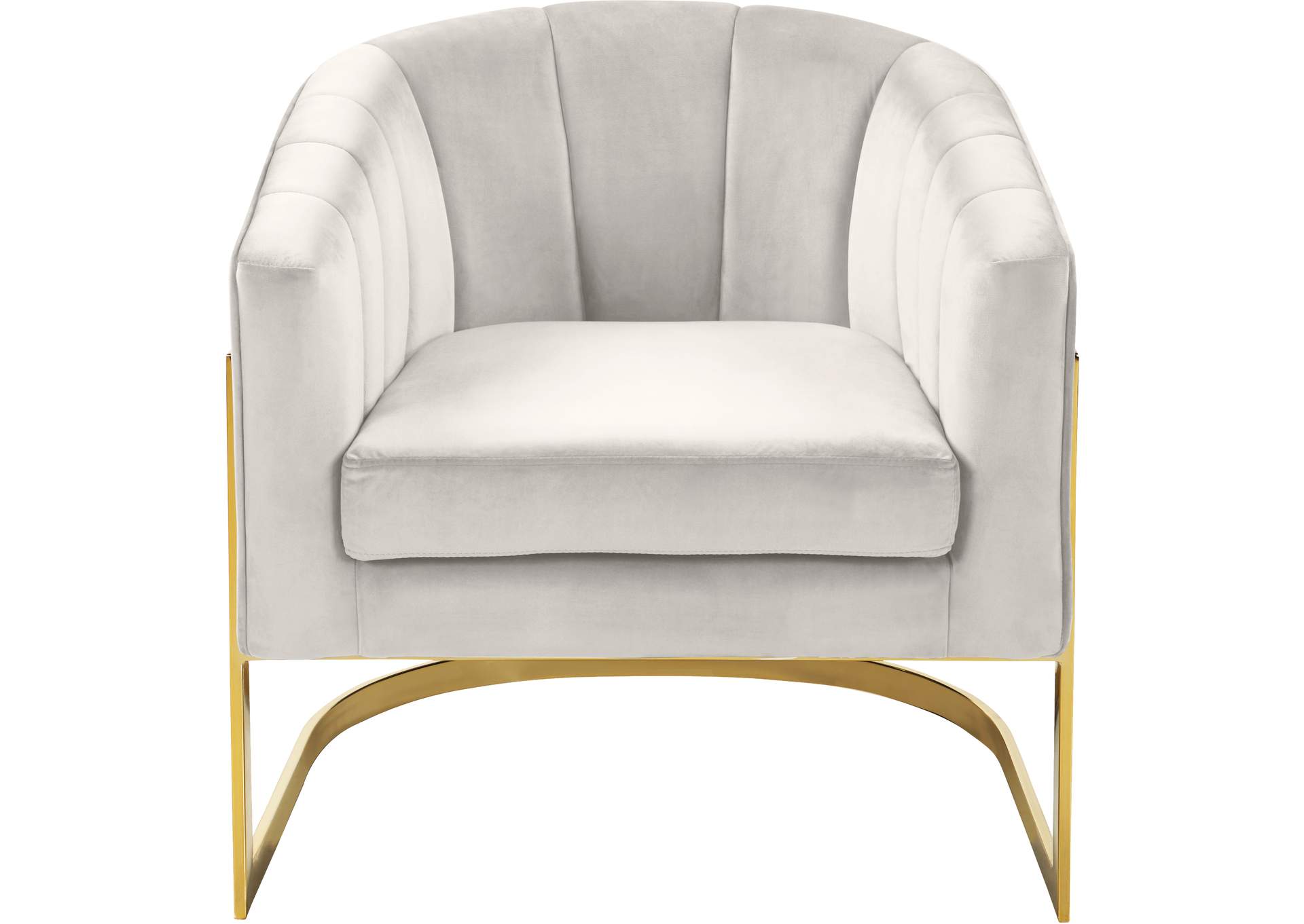 Carter Cream Velvet Accent Chair,Meridian Furniture