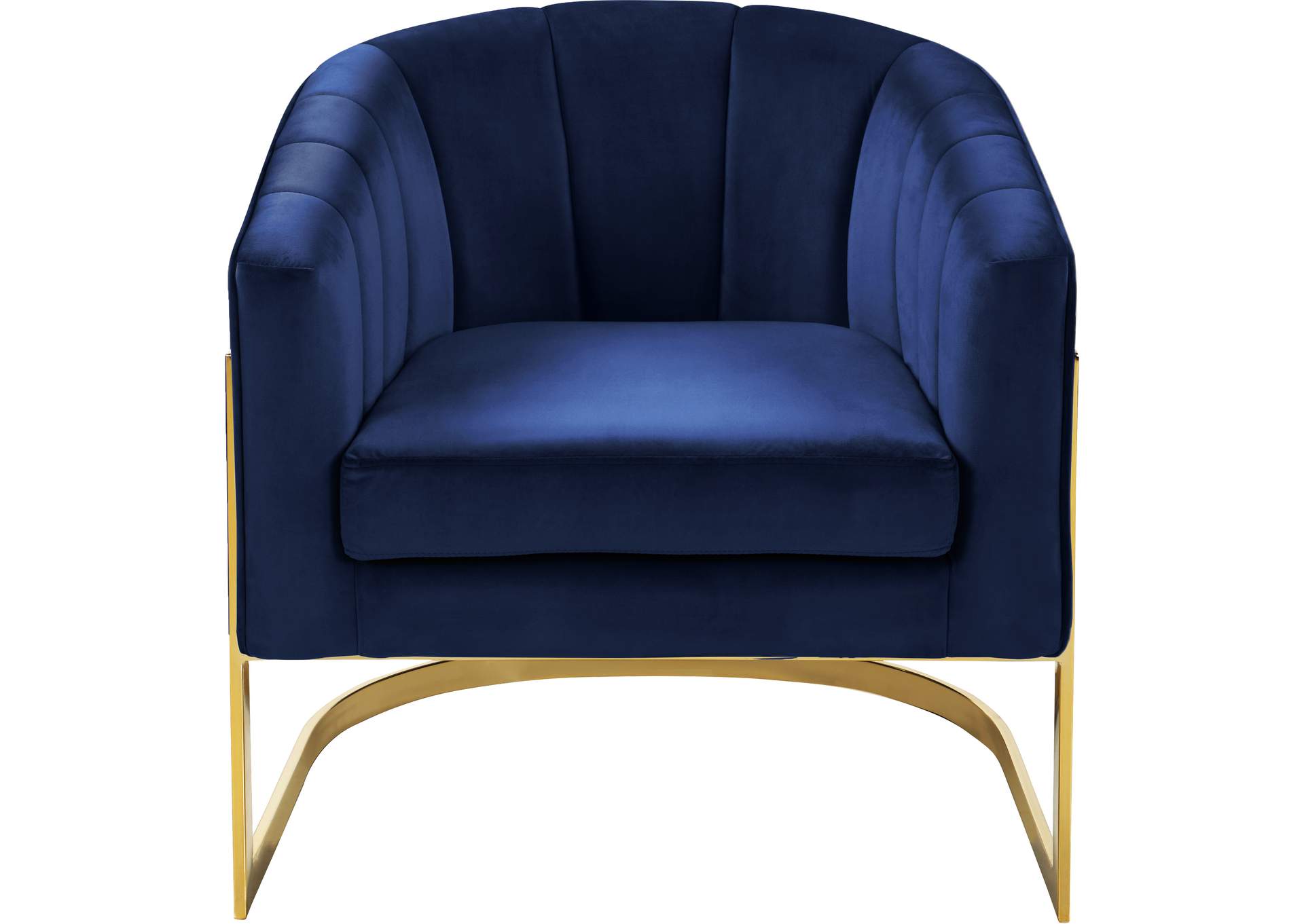 Carter Navy Velvet Accent Chair,Meridian Furniture