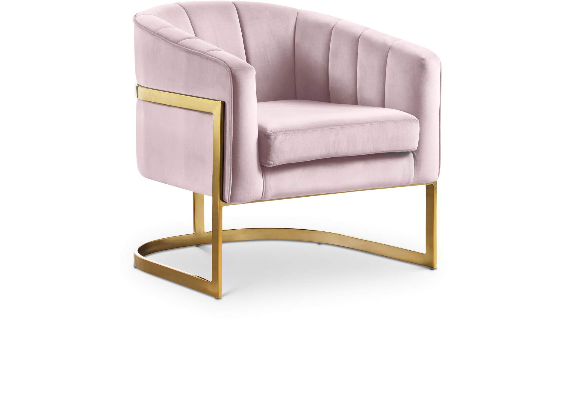 Carter Pink Velvet Accent Chair,Meridian Furniture