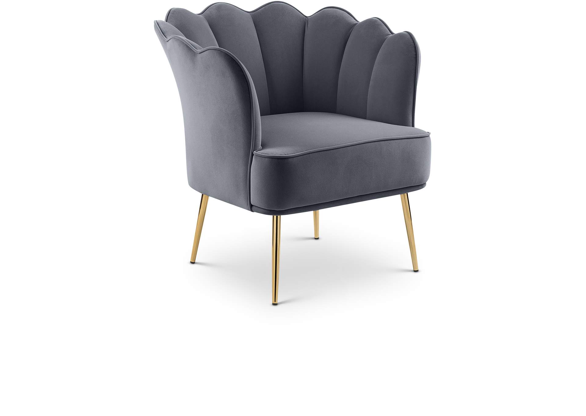 Jester Grey Velvet Accent Chair,Meridian Furniture