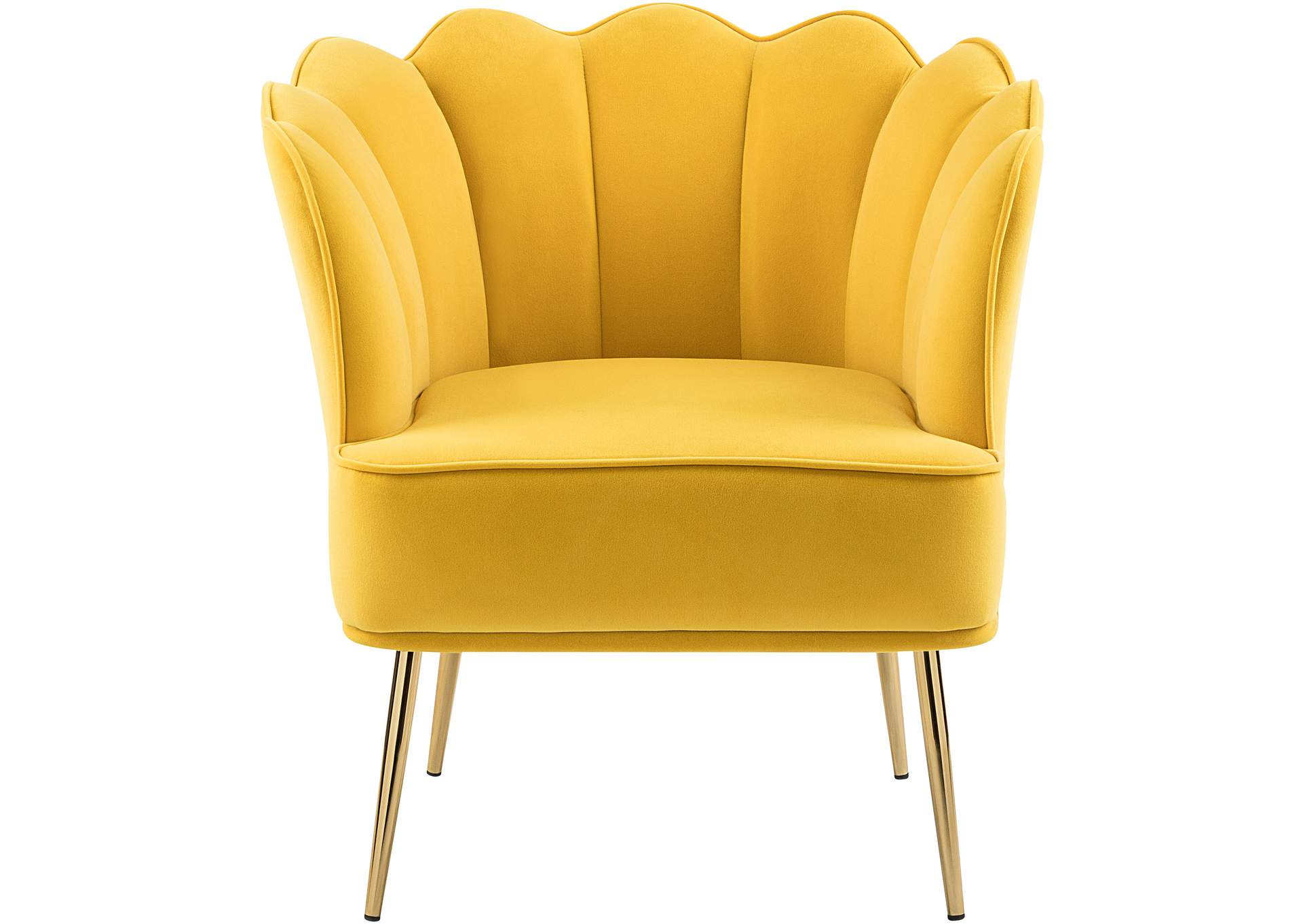 Jester Yellow Velvet Accent Chair,Meridian Furniture