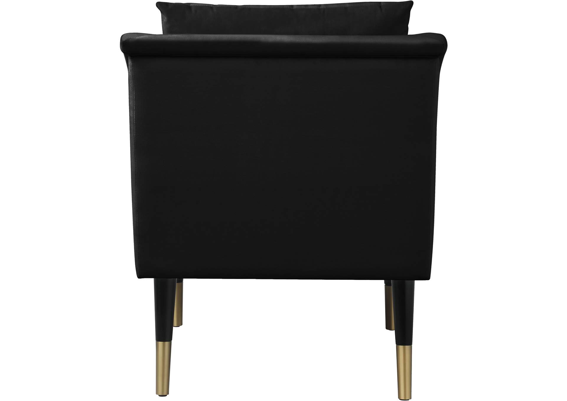 Elegante Black Velvet Accent Chair,Meridian Furniture