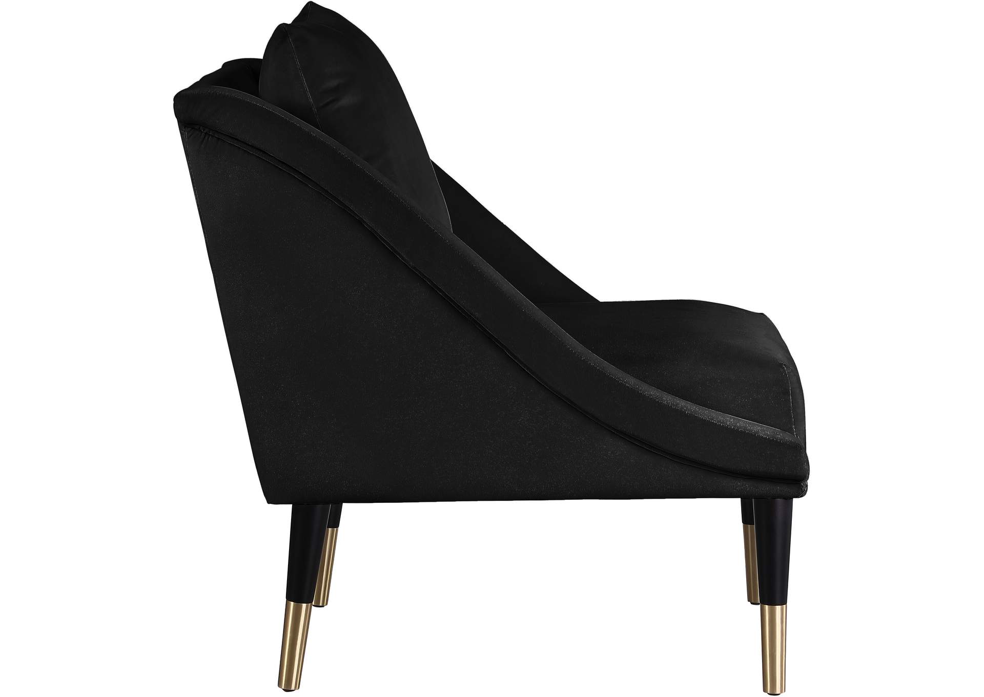 Elegante Black Velvet Accent Chair,Meridian Furniture