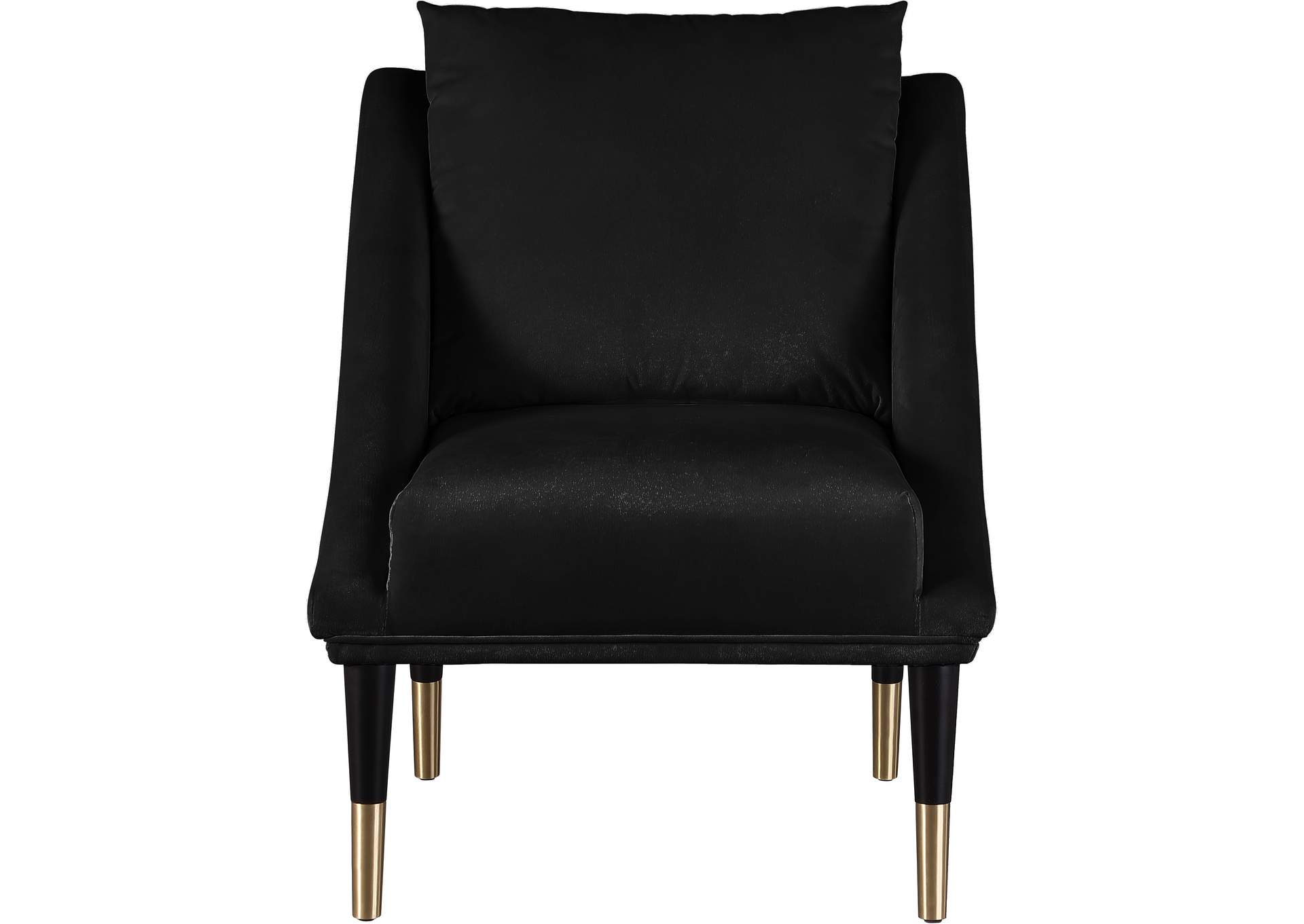 Elegante Black Velvet Accent Chair,Meridian Furniture