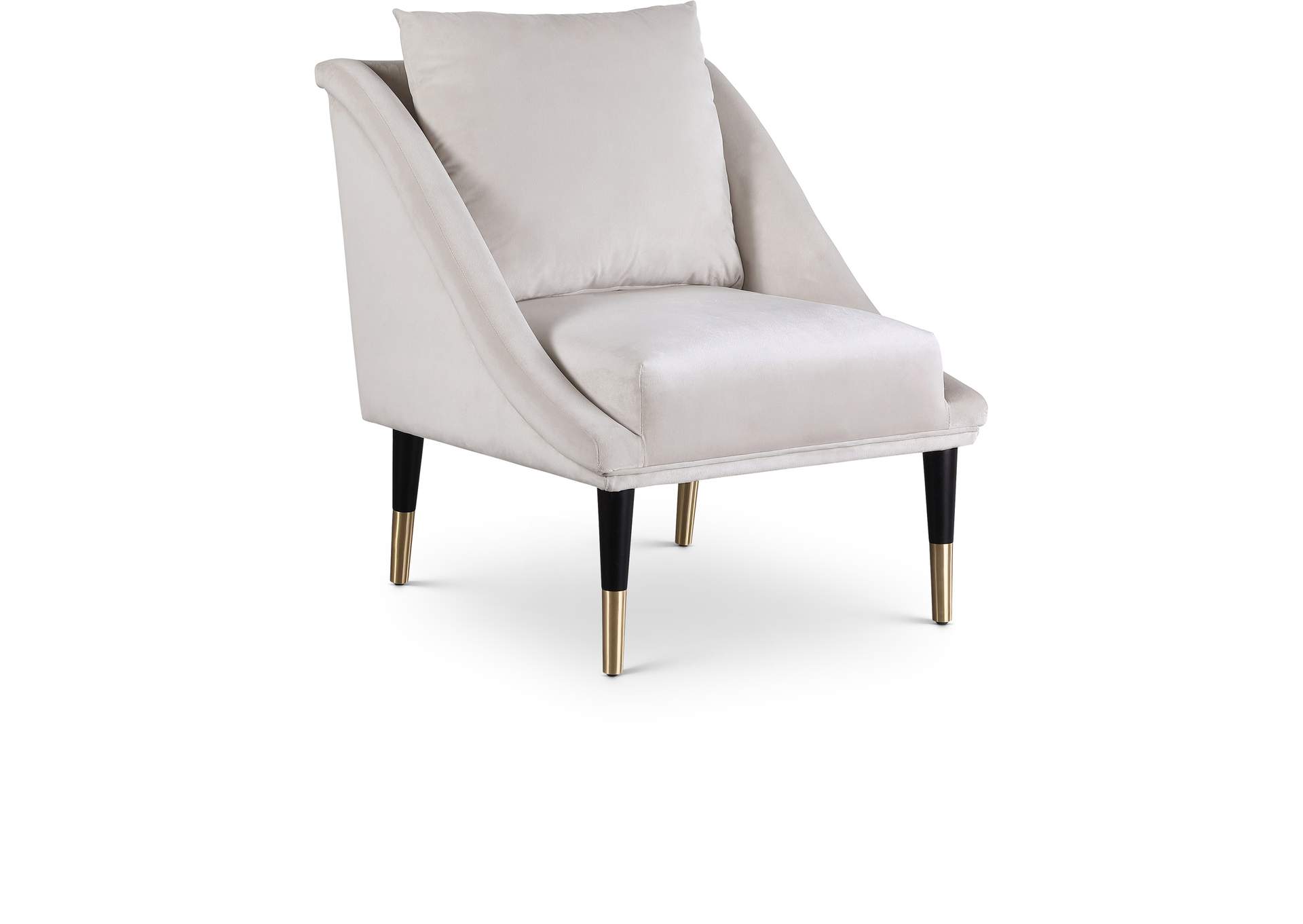 Elegante Cream Velvet Accent Chair,Meridian Furniture