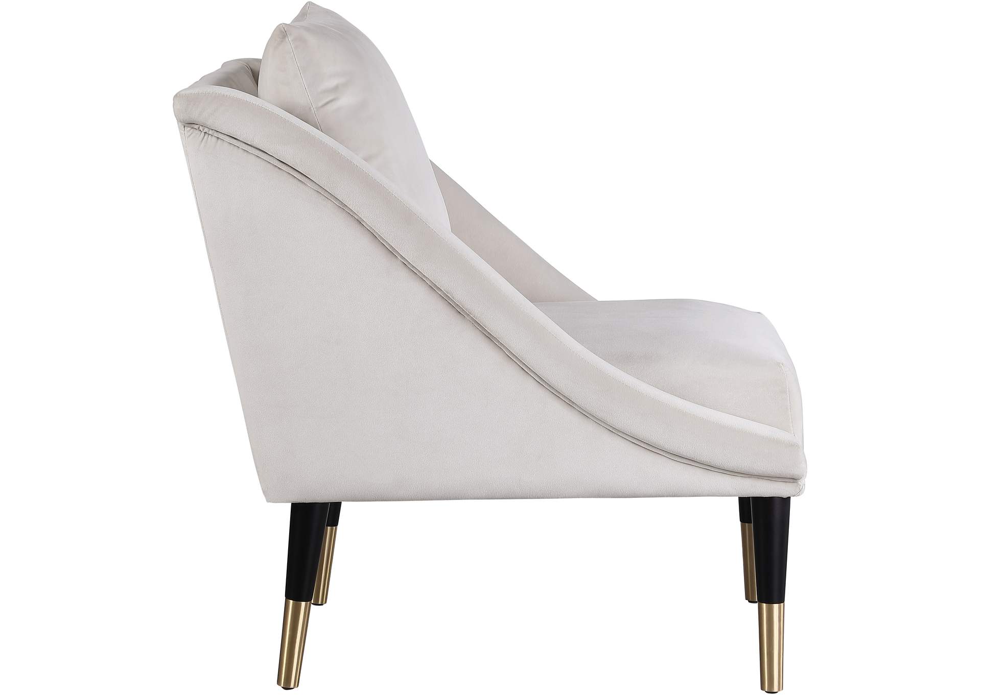 Elegante Cream Velvet Accent Chair,Meridian Furniture