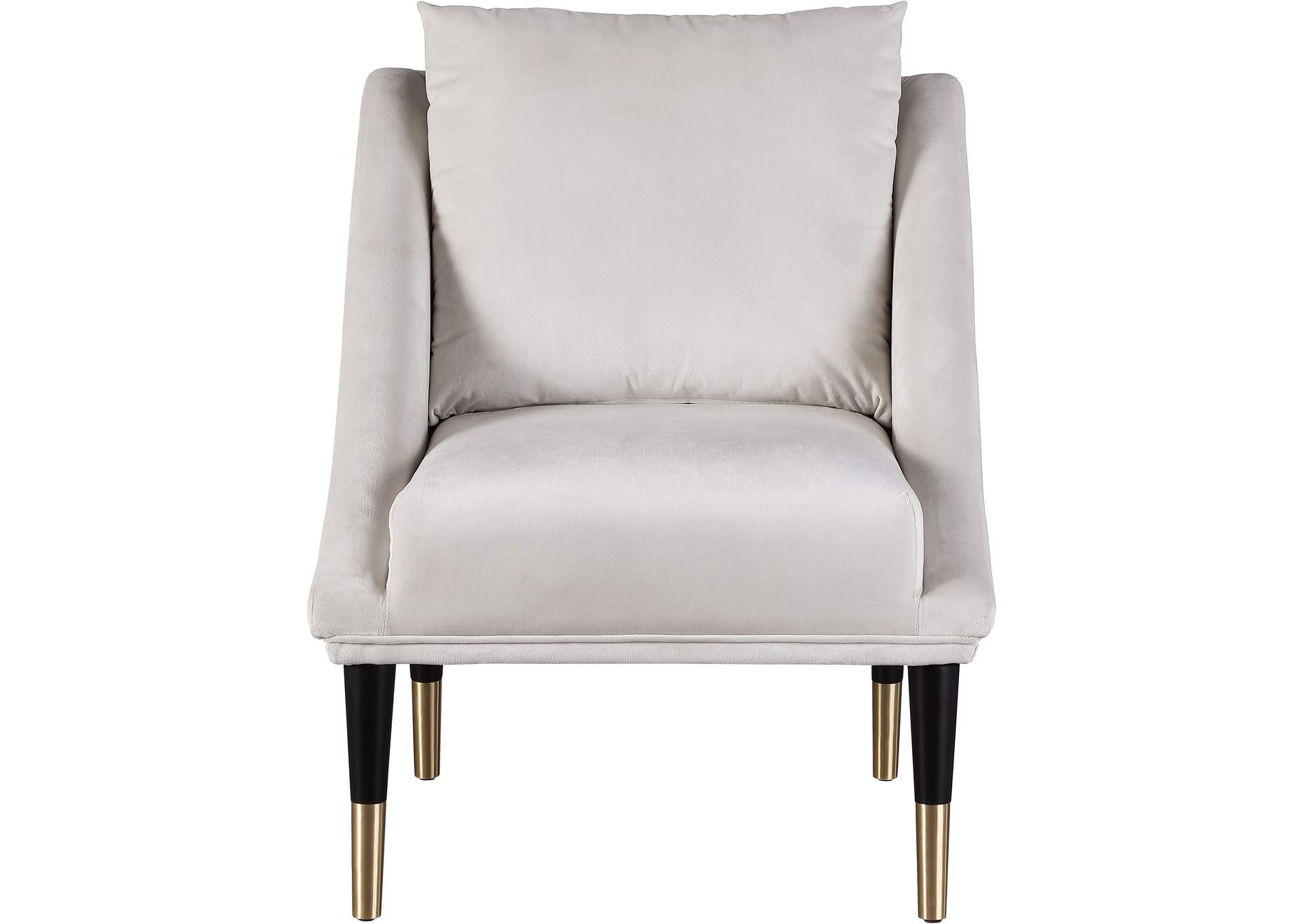 Elegante Cream Velvet Accent Chair,Meridian Furniture