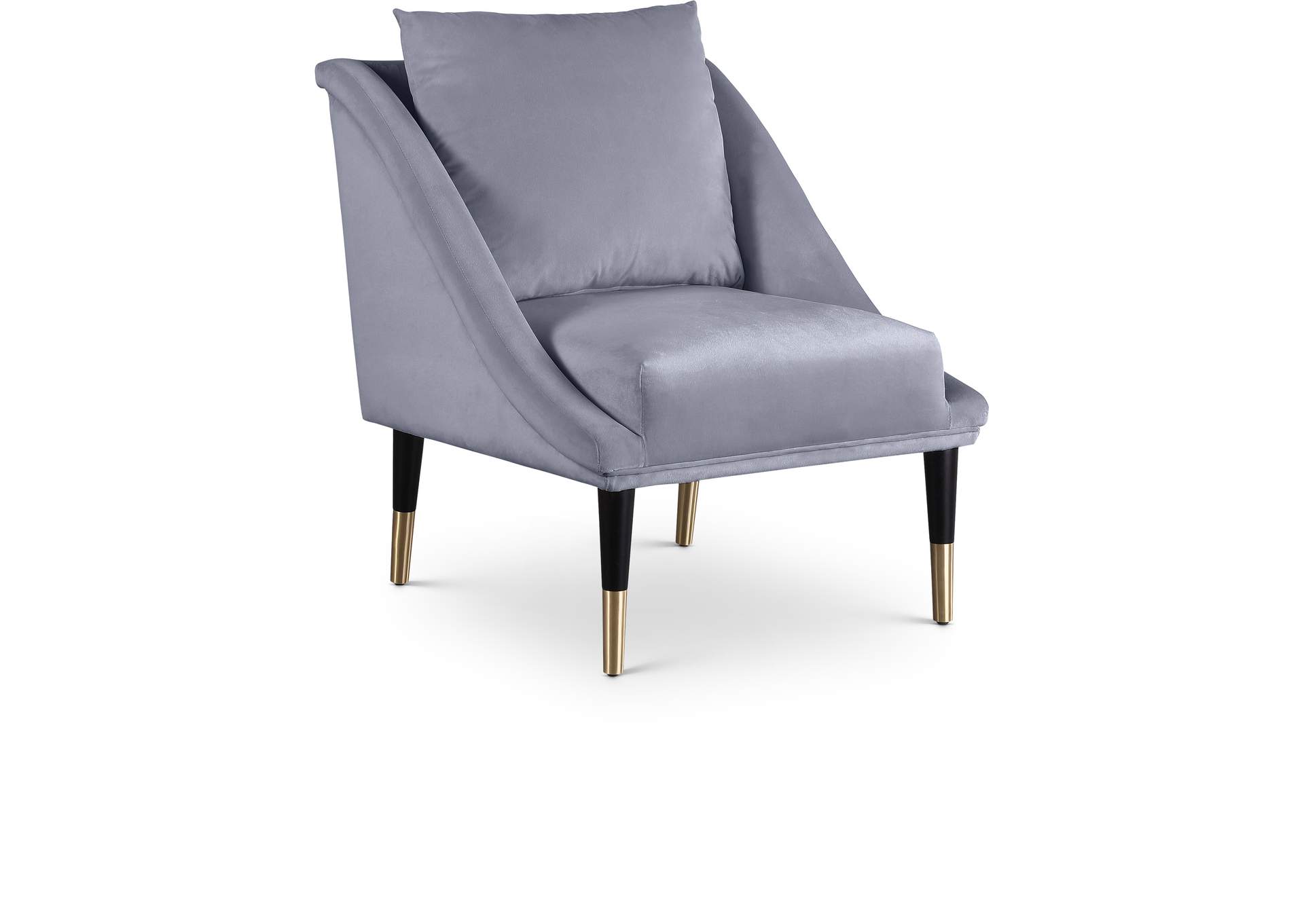 Elegante Grey Velvet Accent Chair,Meridian Furniture