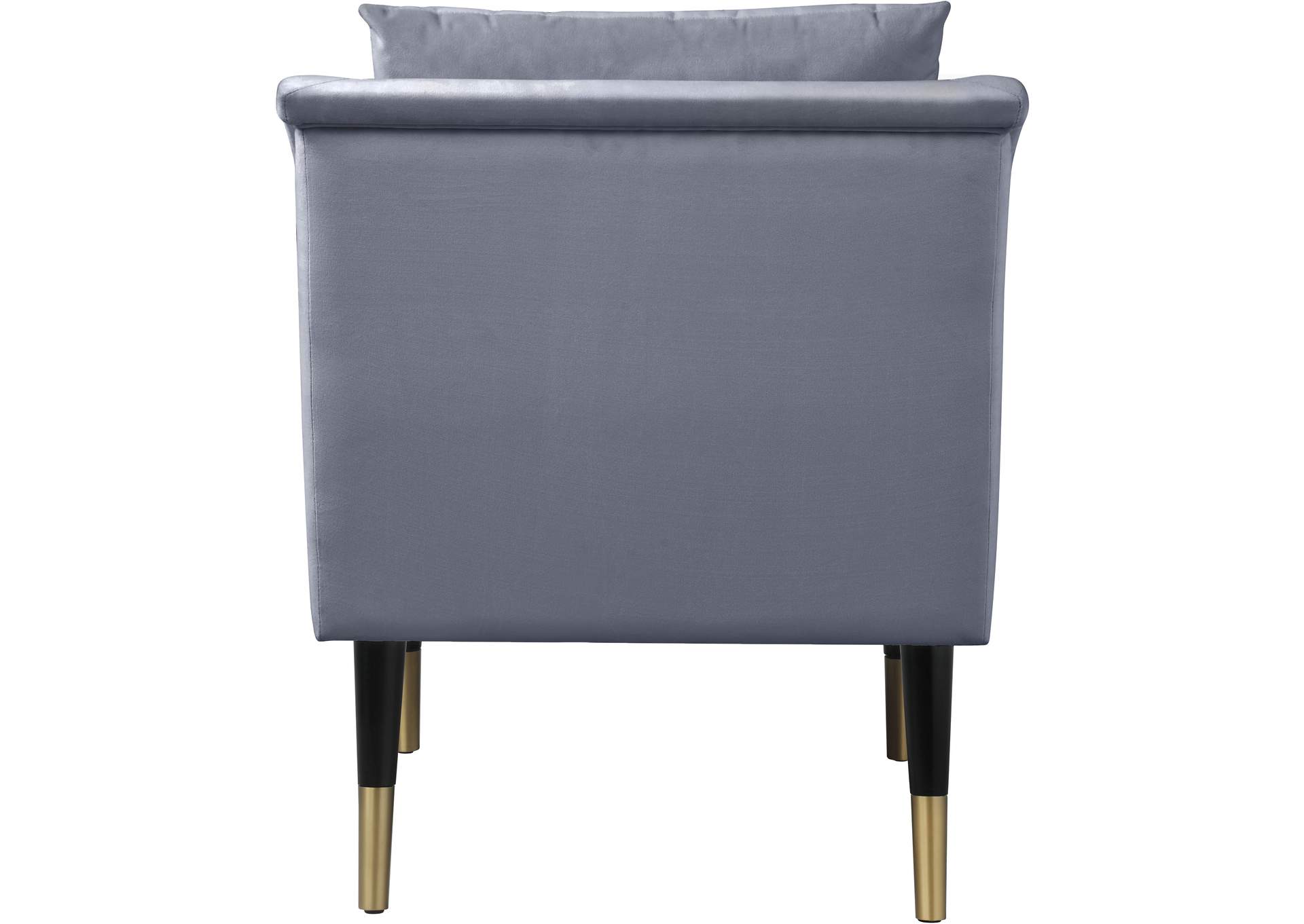 Elegante Grey Velvet Accent Chair,Meridian Furniture