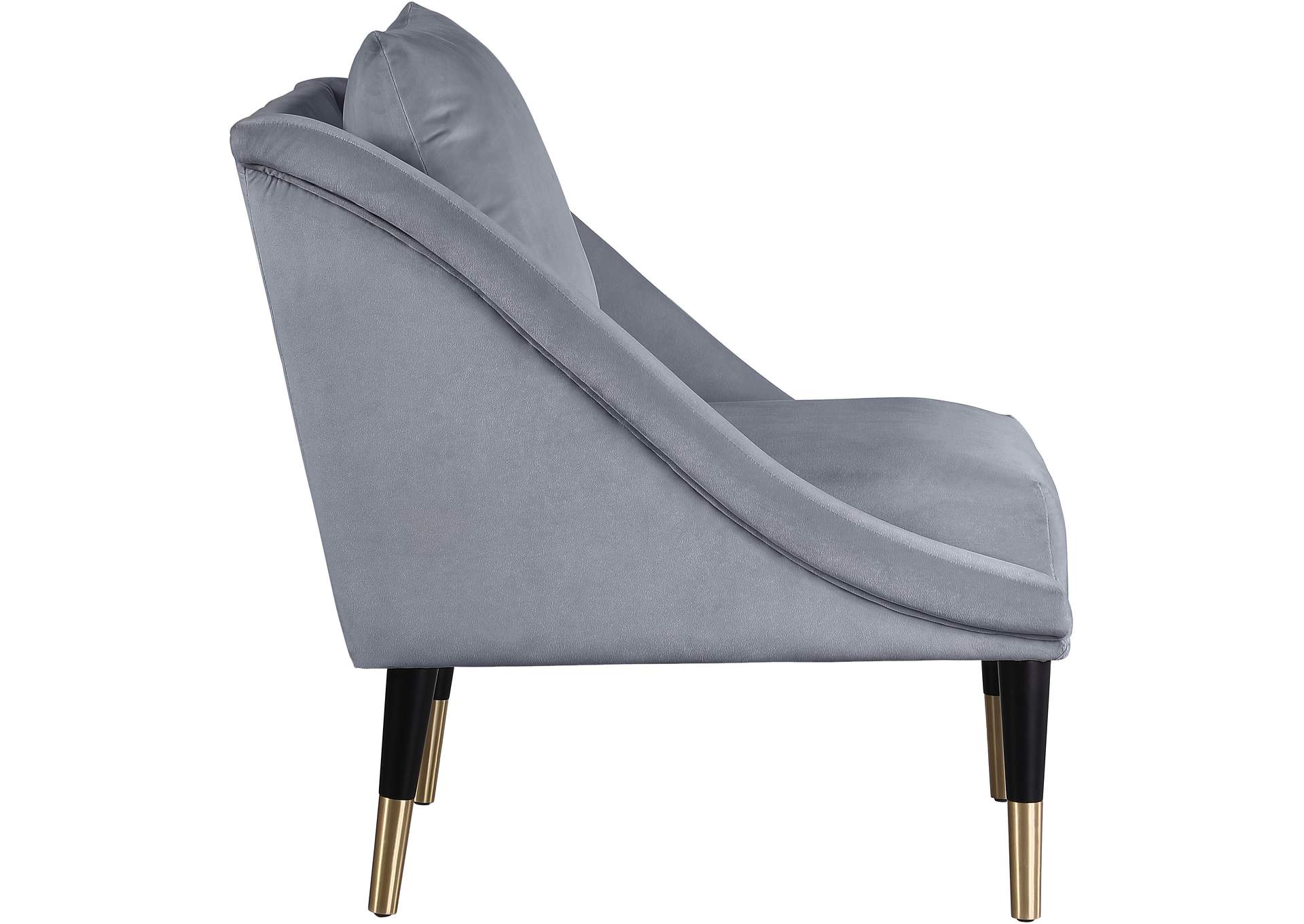 Elegante Grey Velvet Accent Chair,Meridian Furniture