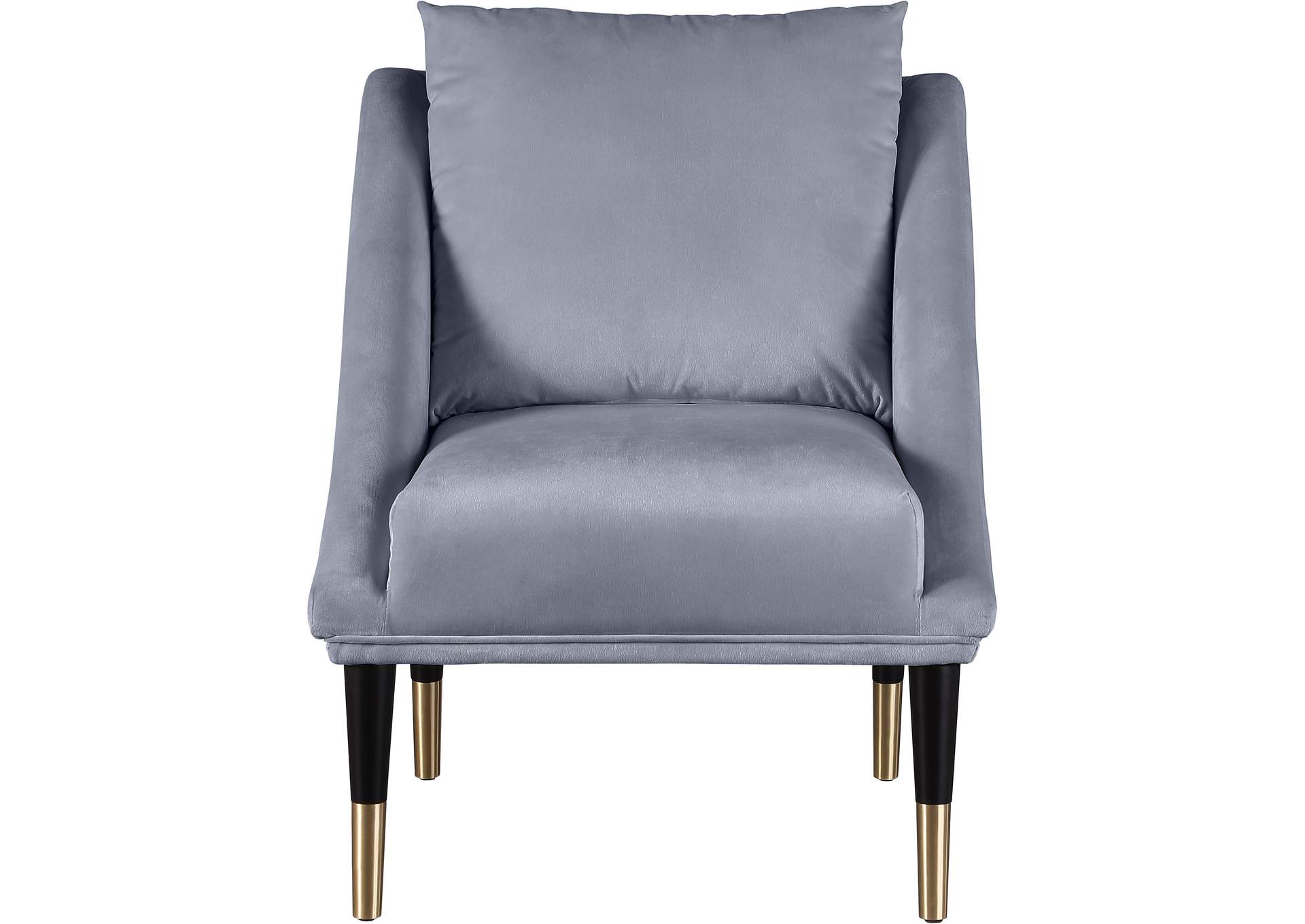 Elegante Grey Velvet Accent Chair,Meridian Furniture