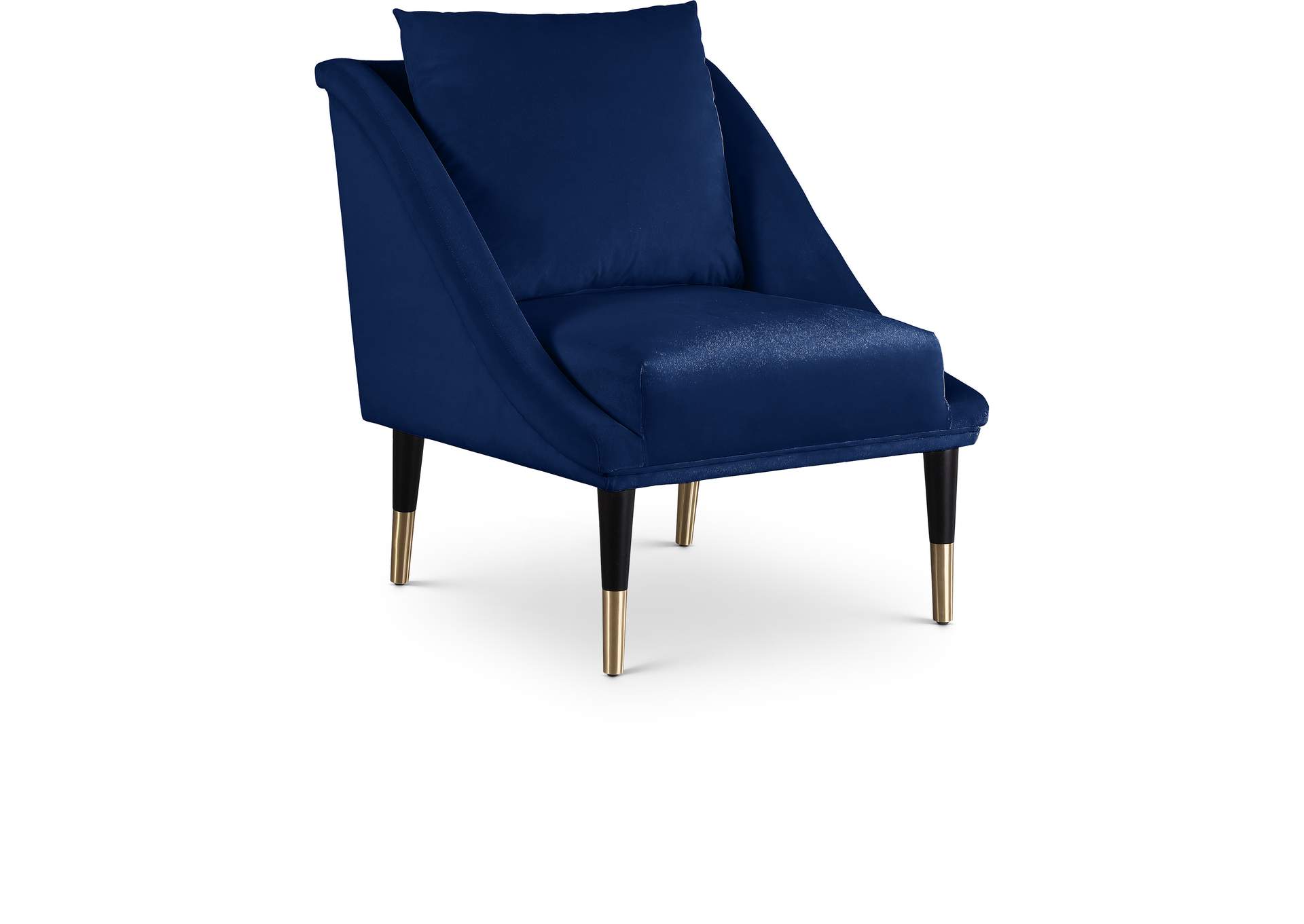 Elegante Navy Velvet Accent Chair,Meridian Furniture