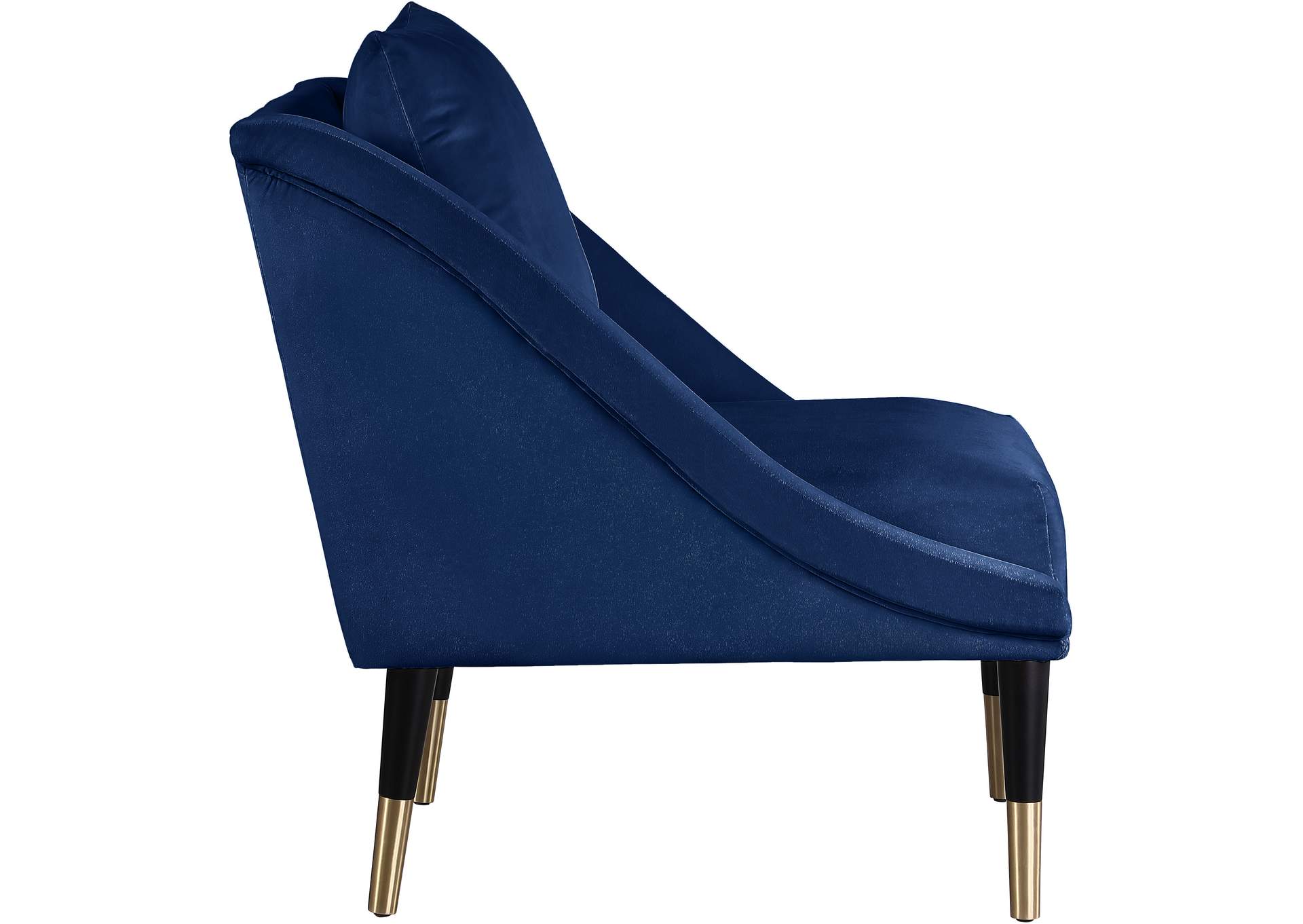 Elegante Navy Velvet Accent Chair,Meridian Furniture