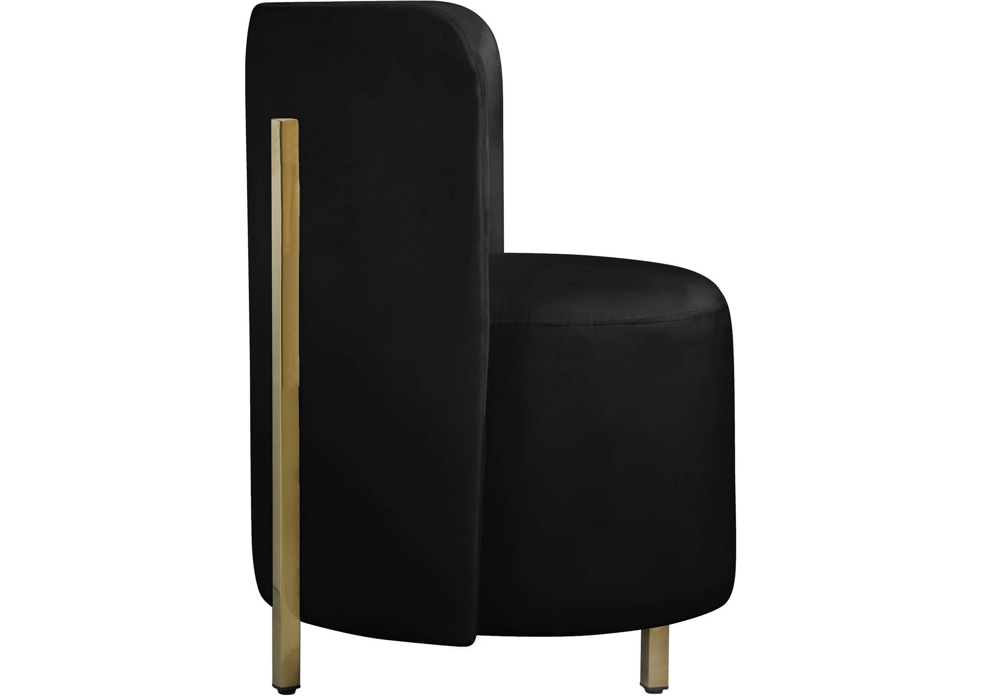 Rotunda Black Velvet Accent Chair,Meridian Furniture