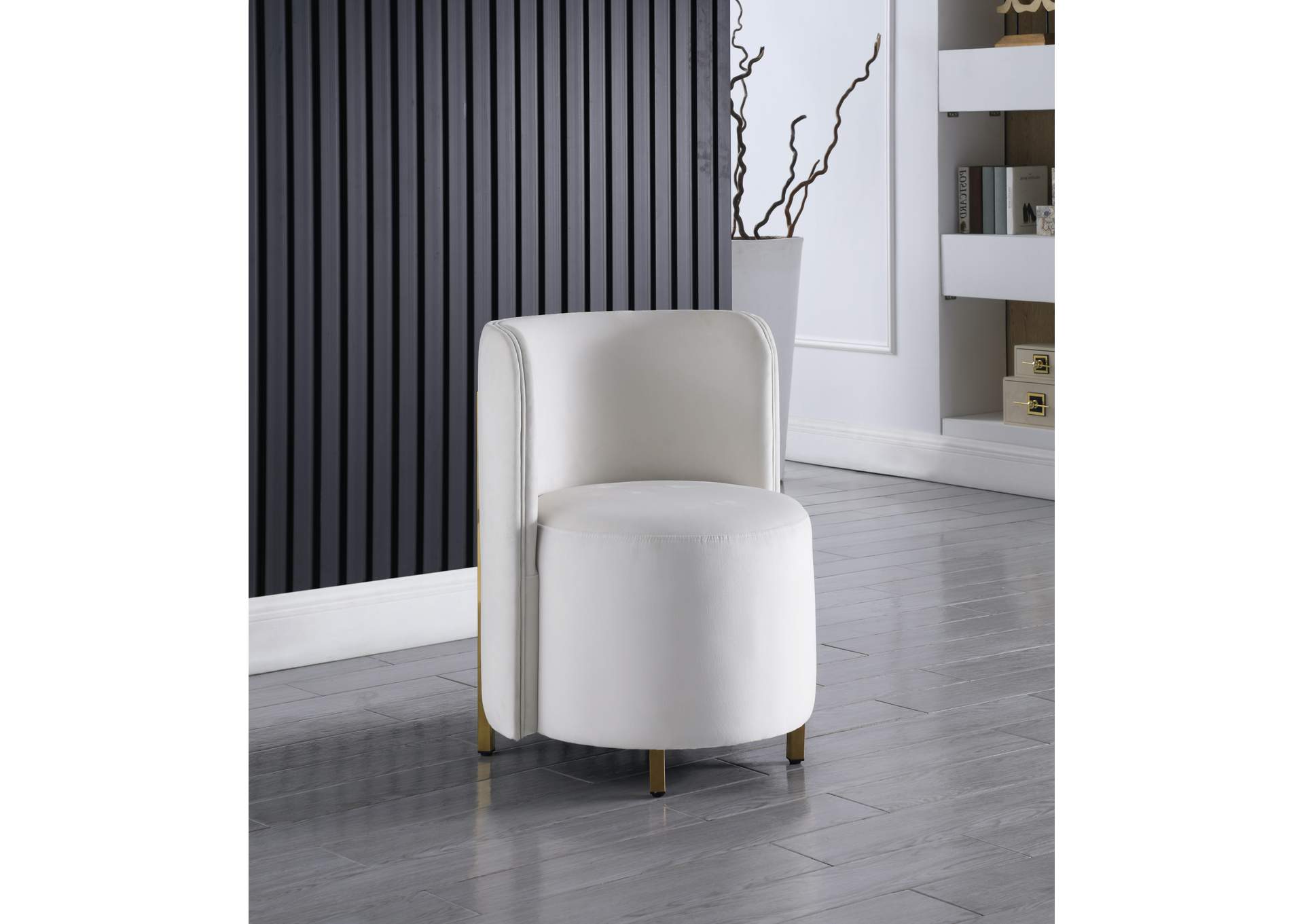 Rotunda Cream Velvet Accent Chair,Meridian Furniture