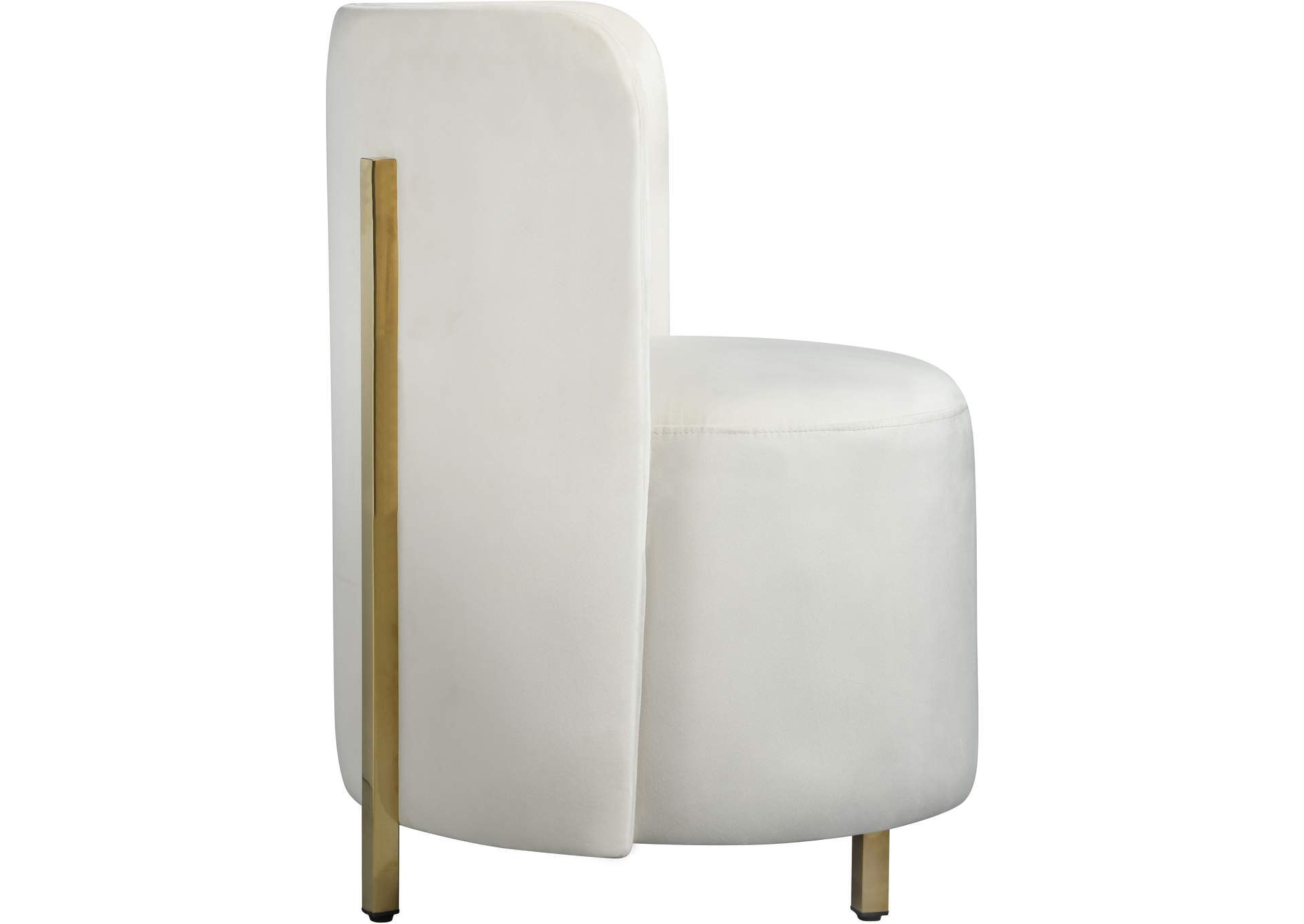 Rotunda Cream Velvet Accent Chair,Meridian Furniture