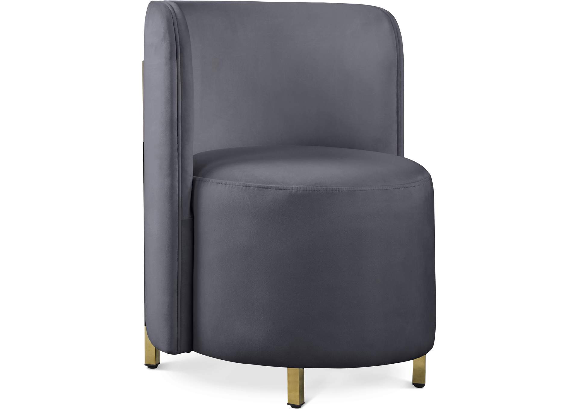 Rotunda Grey Velvet Accent Chair,Meridian Furniture