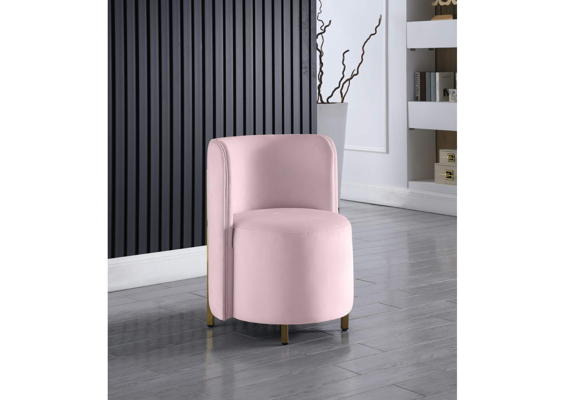 Rotunda Pink Velvet Accent Chair,Meridian Furniture