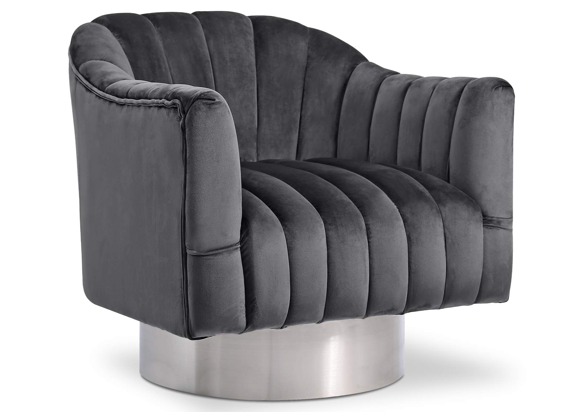 Farrah Grey Velvet Accent Chair,Meridian Furniture